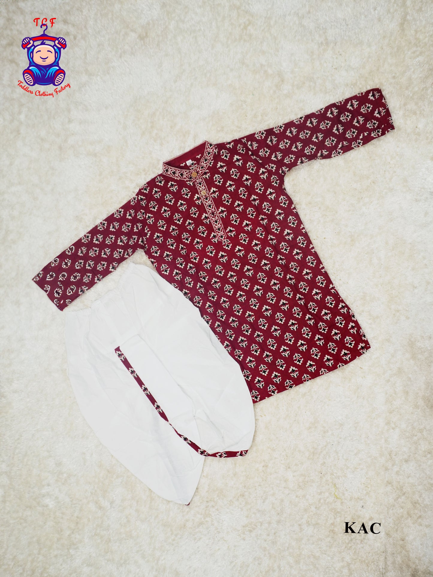 Maroon & White - Boys Dhoti Kurta Sets