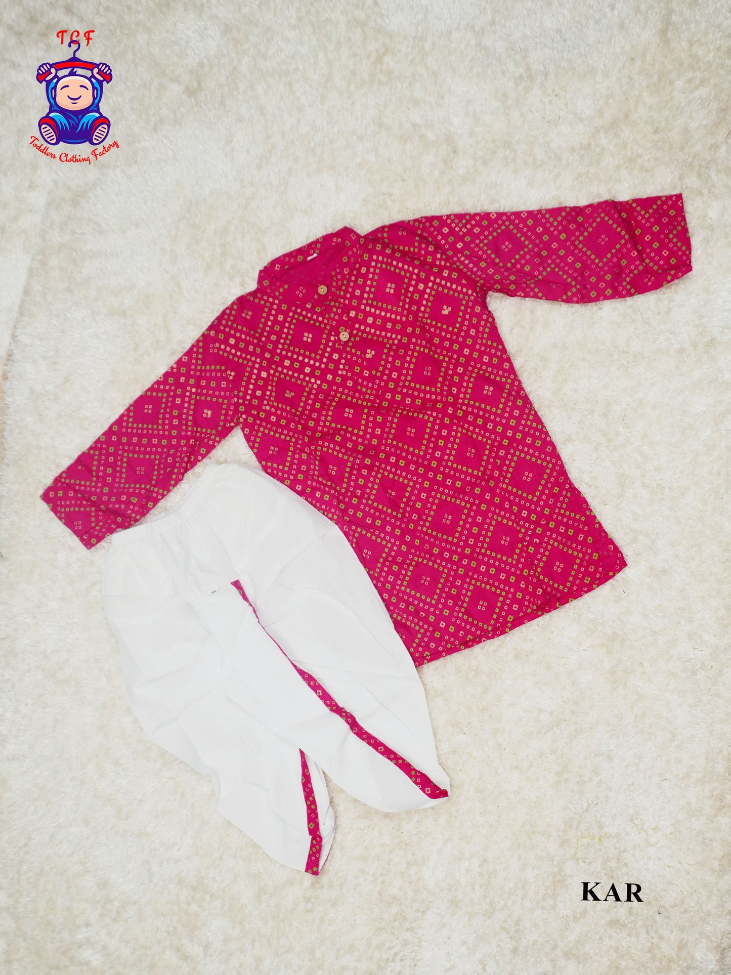Pink & White - Boys Dhoti Kurta Sets
