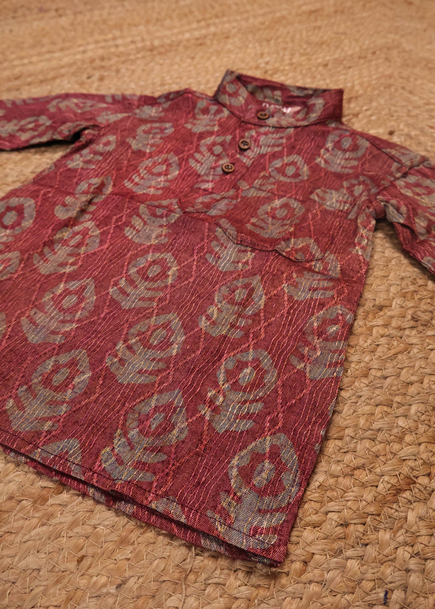 Rust & Beige - Boys Readymade Kurtas