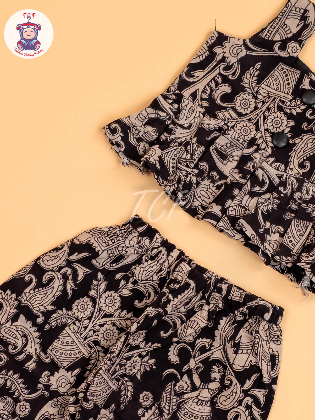 Black - Floral Printed Kalamkari Co-ords Sets