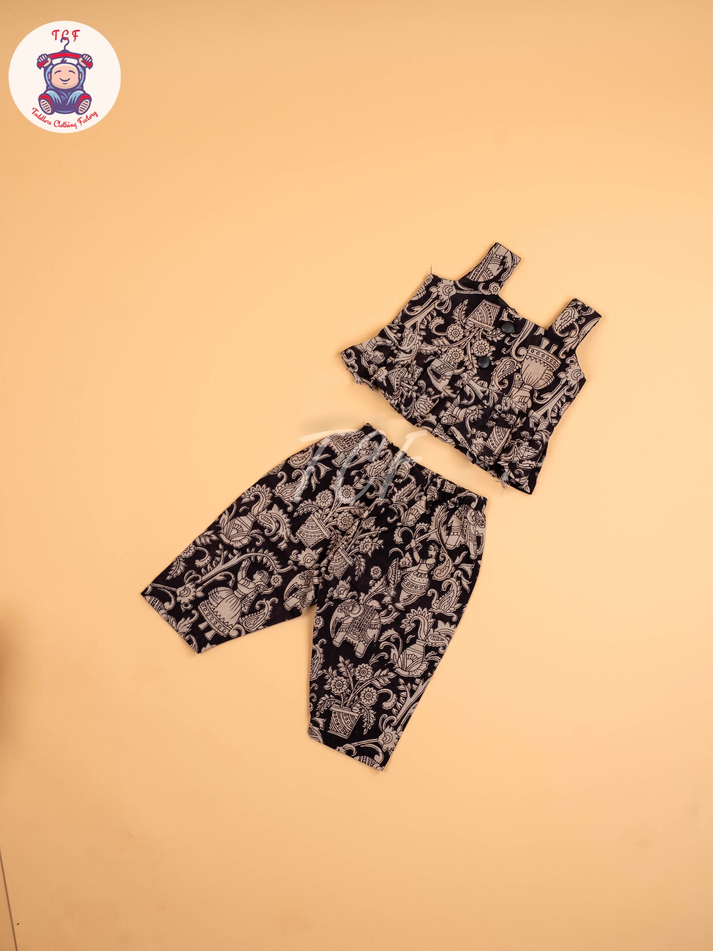 Black - Floral Printed Kalamkari Co-ords Sets