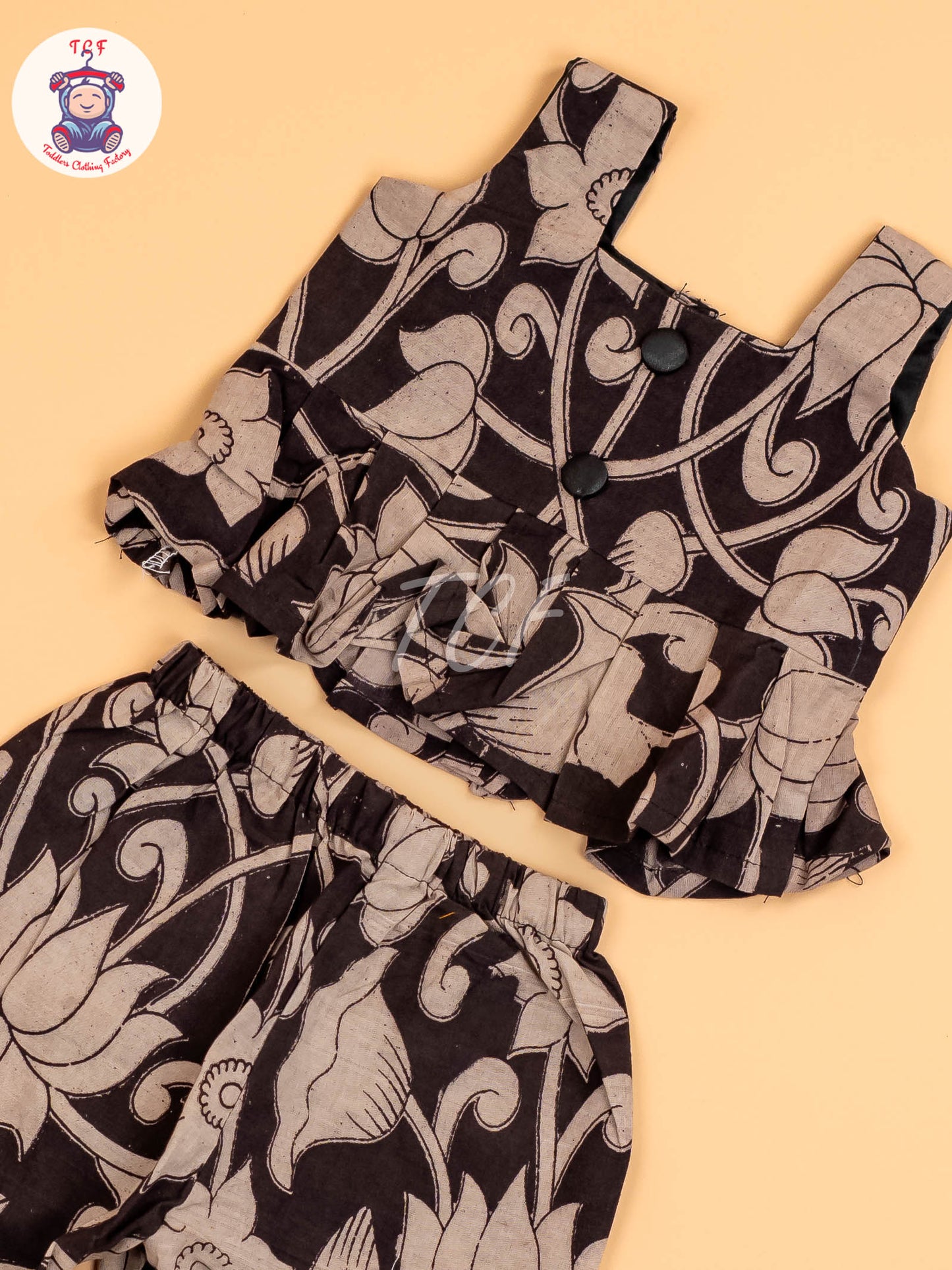 Black - Floral Printed Kalamkari Co-ords Sets