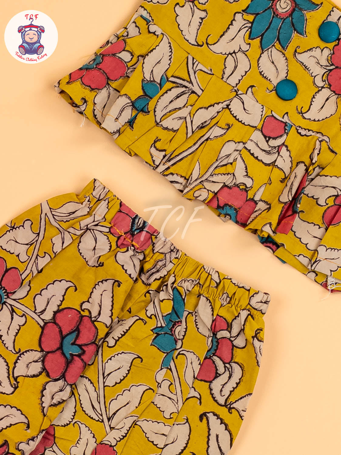 Mustard - Floral Printed Kalamkari Co-ords Sets