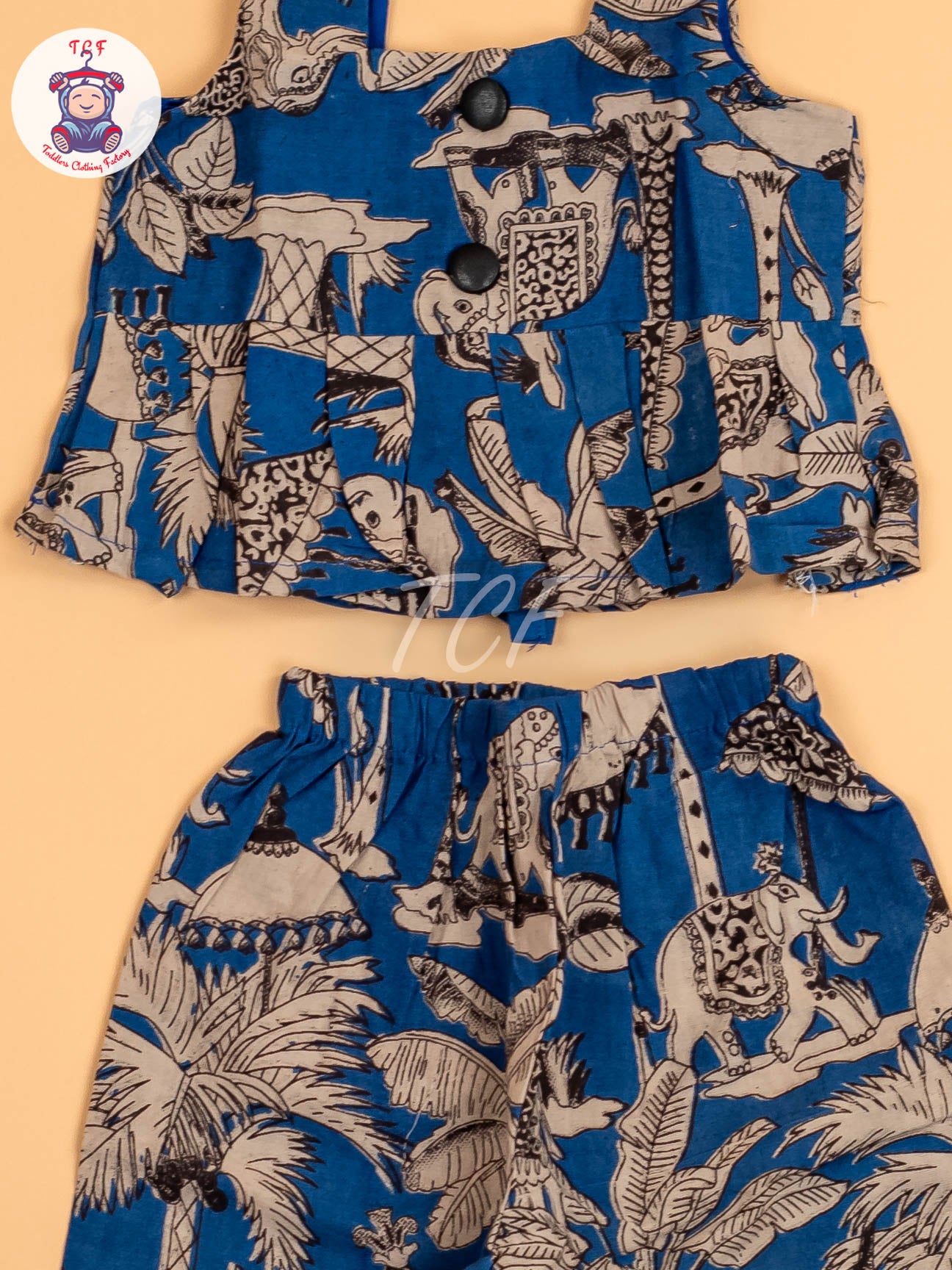 Blue - Floral Printed Kalamkari Co-ords Sets