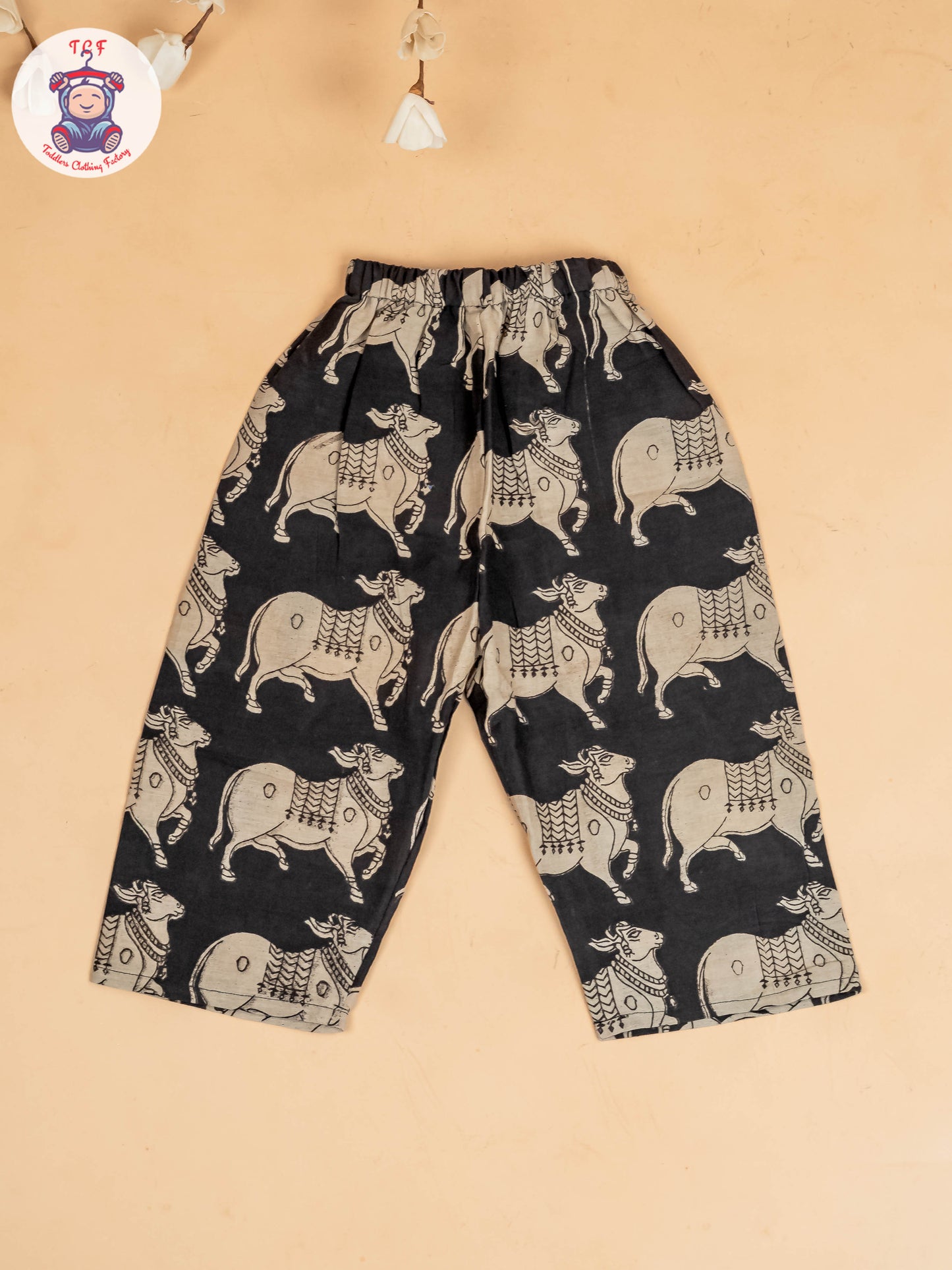 Black - Girls Readymade Printed Kalamakari Sets