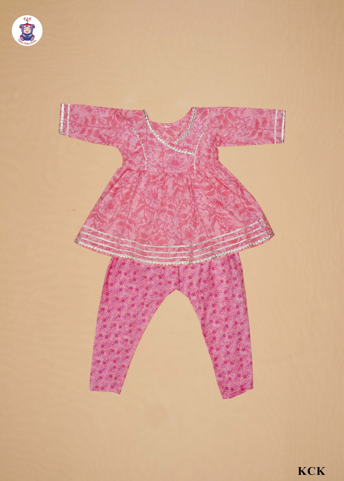 Cherry Pink - Floral Printed Kurti Set