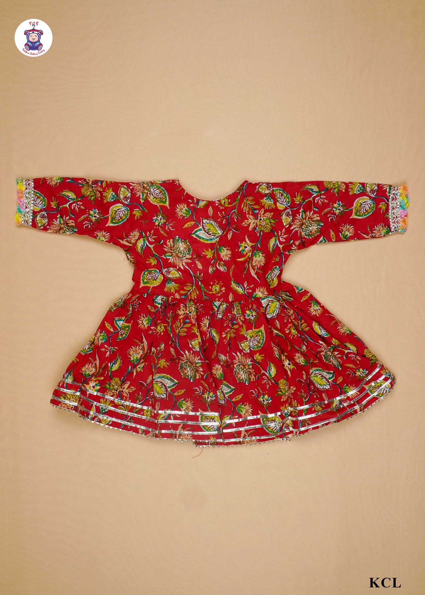 Golden Gate Orange - Floral Printed A-Line Kurti Set
