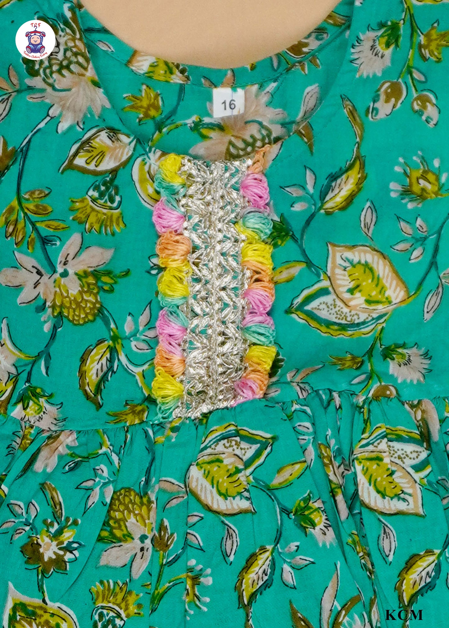 Paris Green - Floral Printed A-Line Kurti Set