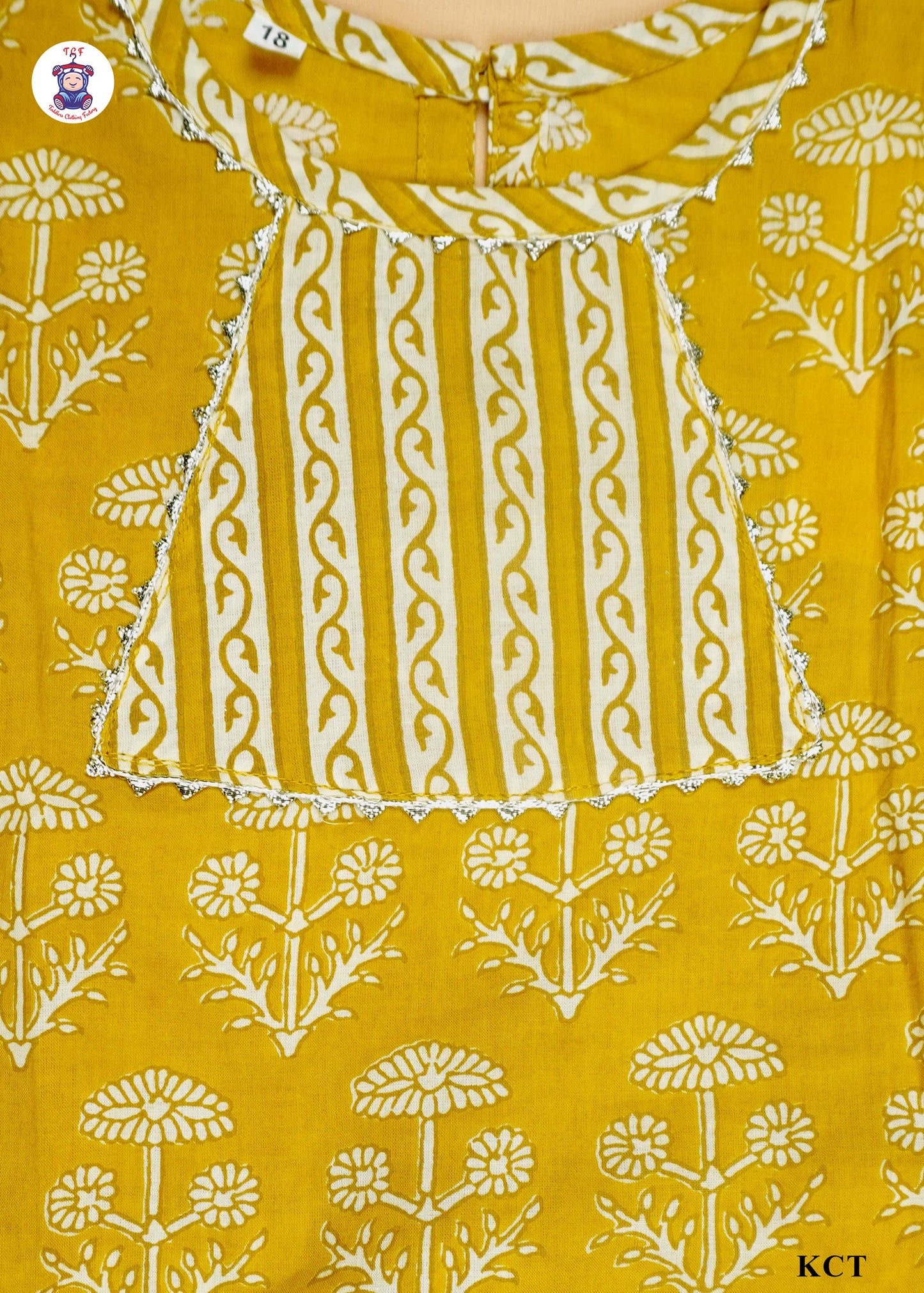 True Yellow - Printed Straight Kurti Set with Dupatta