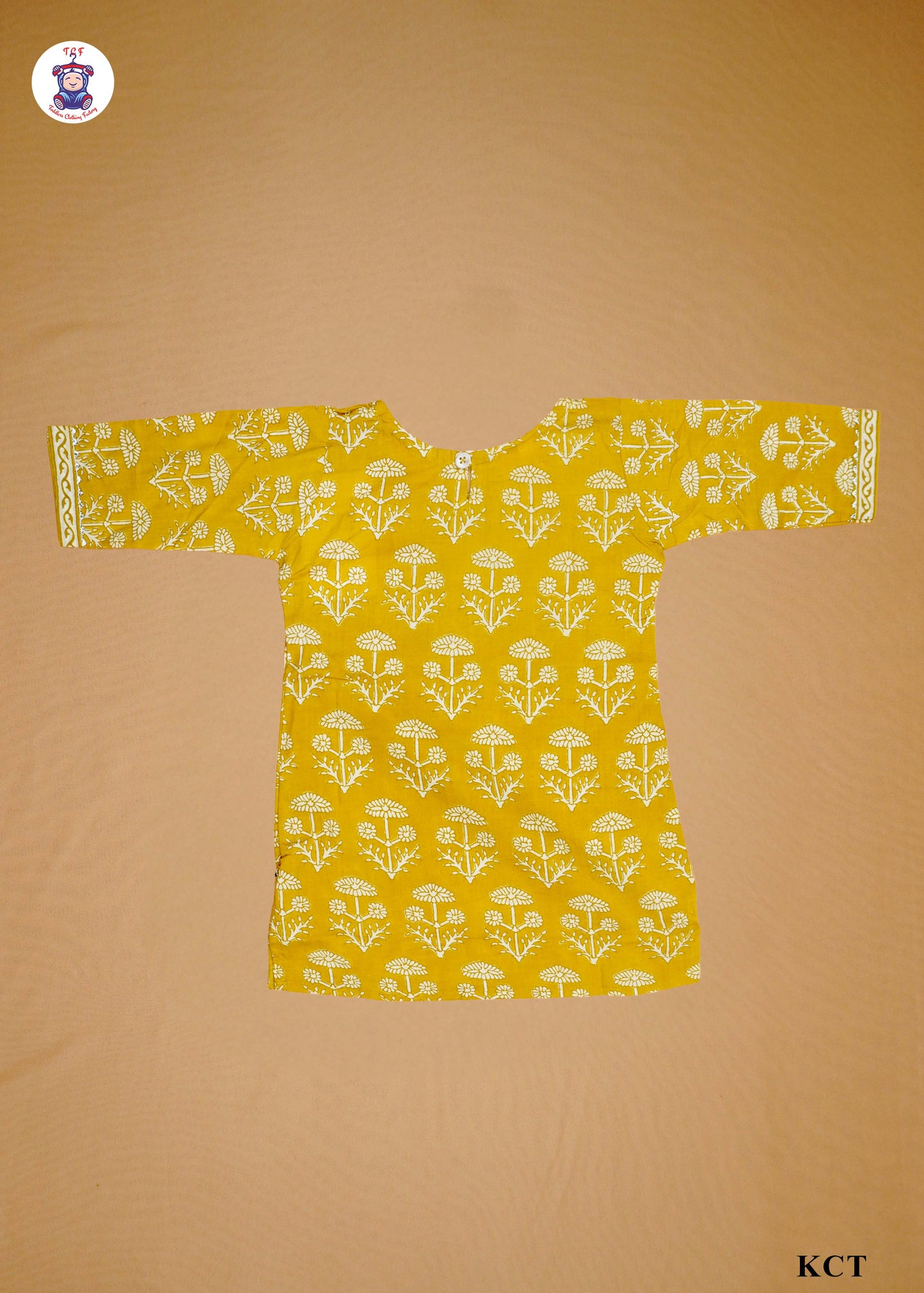 True Yellow - Printed Straight Kurti Set with Dupatta