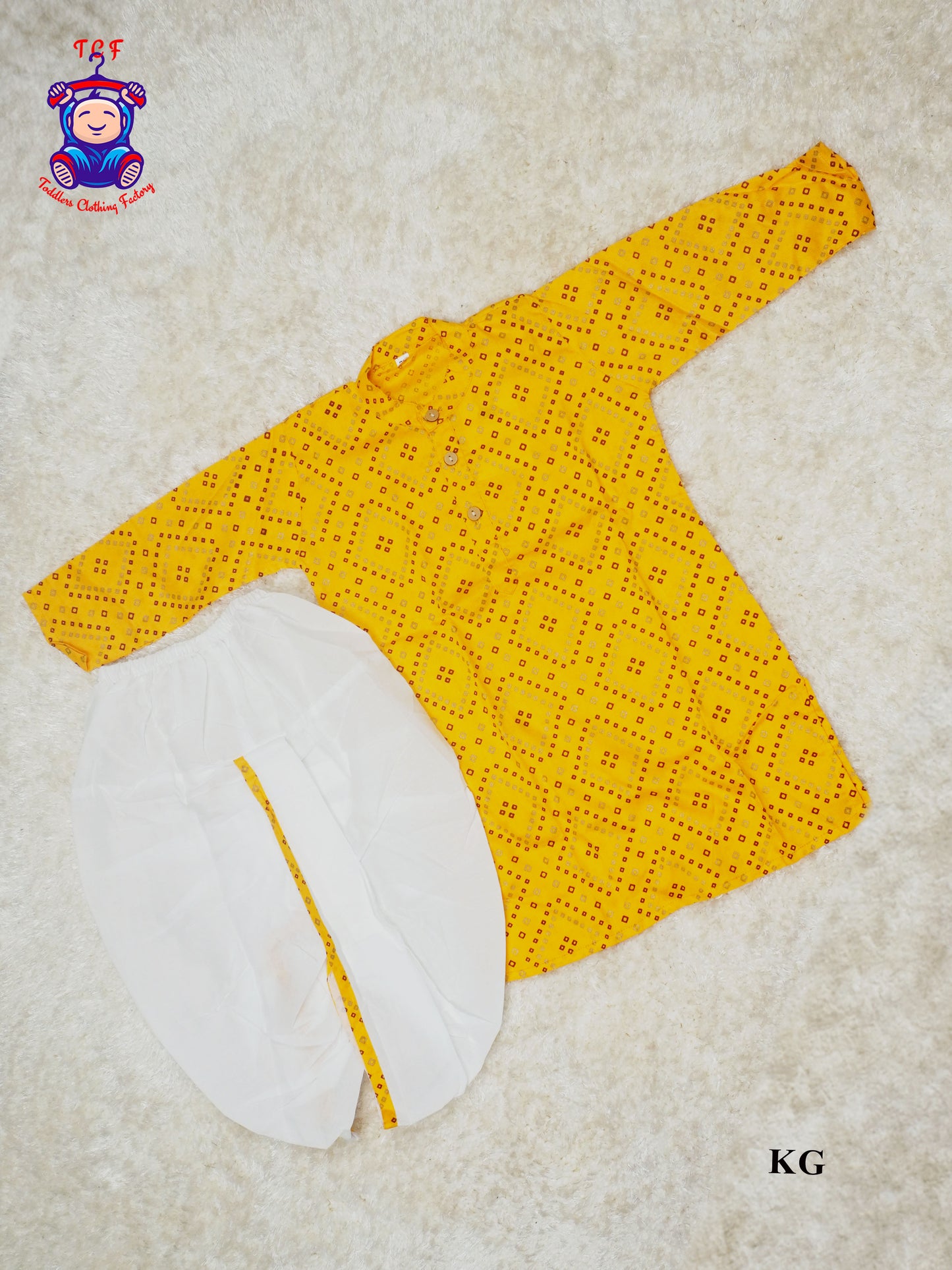 Yellow & White - Boys Dhoti Kurta Sets