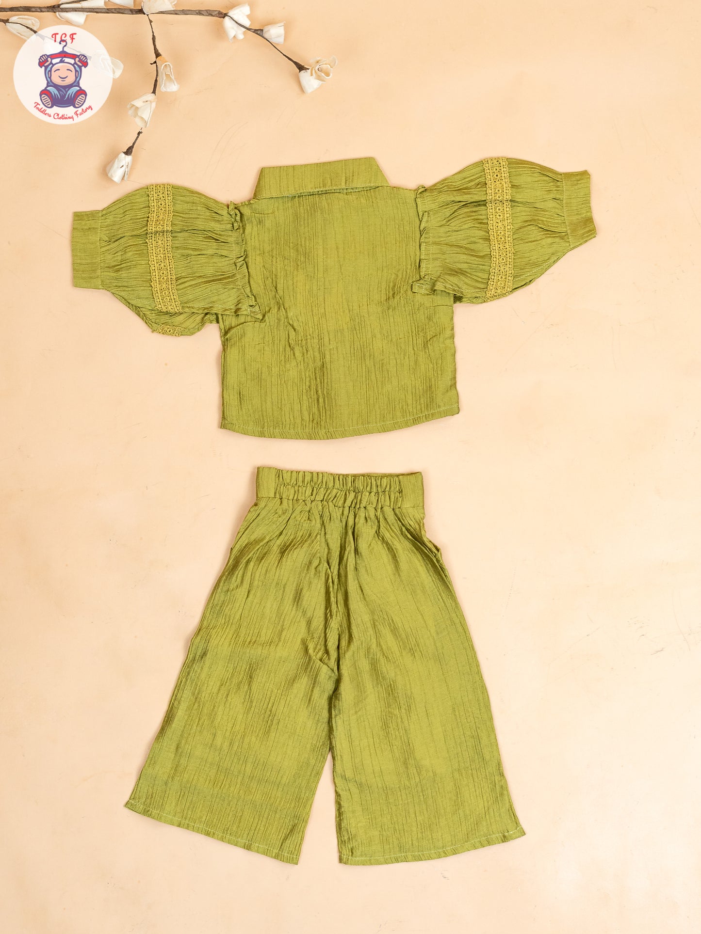 Mehandi Green - Girls Embroidered Pant & Top
