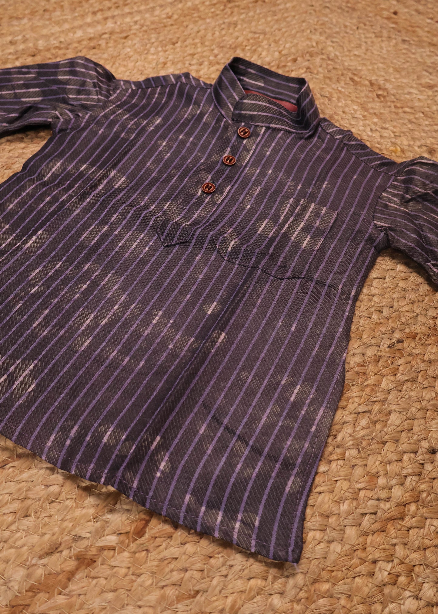 Purple & Beige - Boys Readymade Kurtas