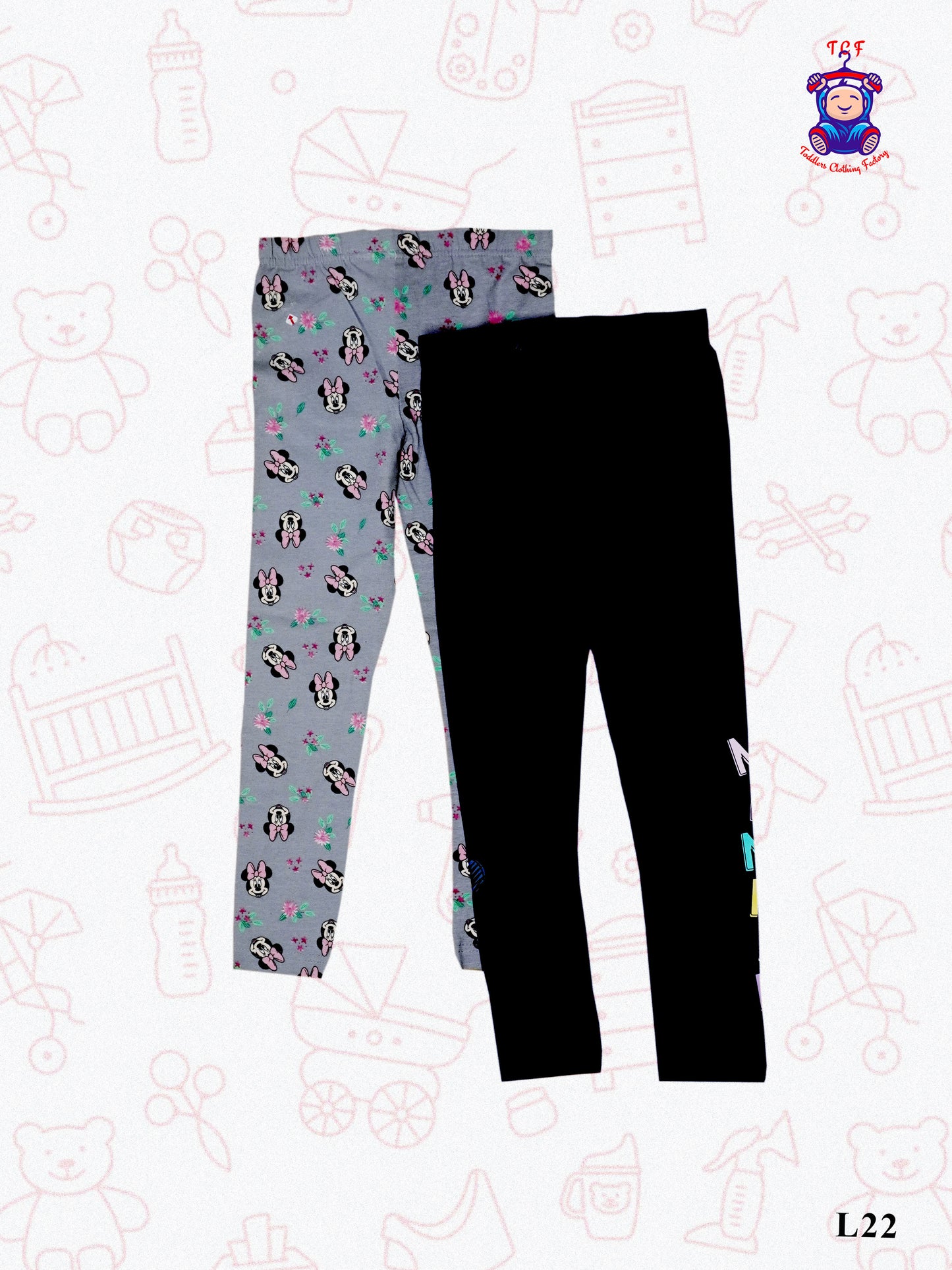 Grey & Navy Blue - Kids Readymade Leggings