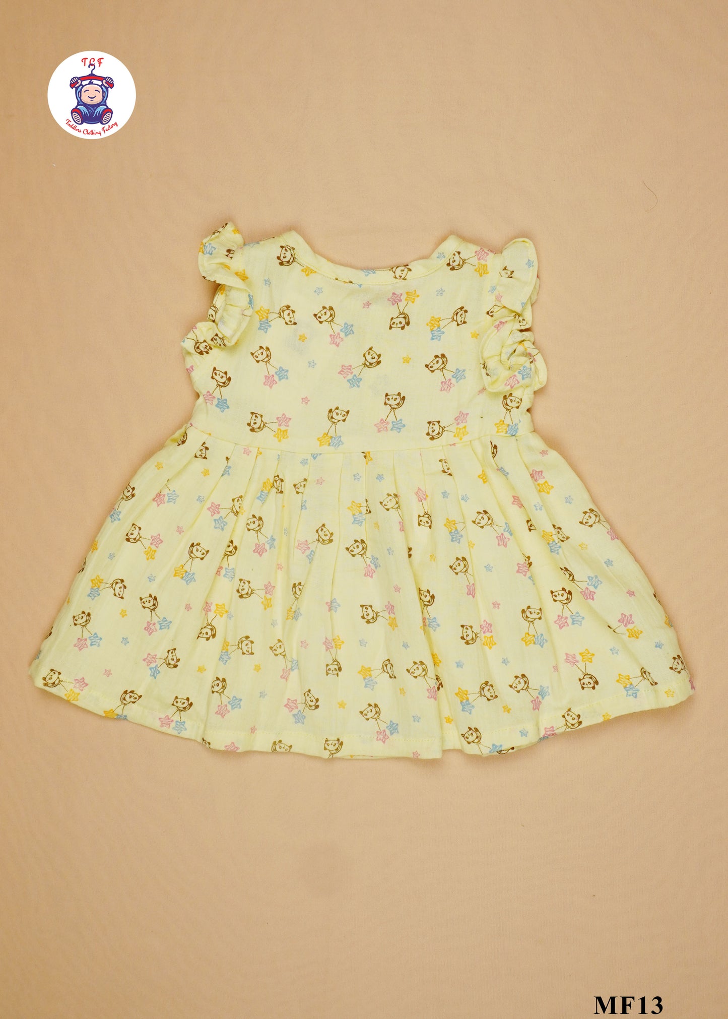 Yellow - Girls Readymade Muslin Frocks