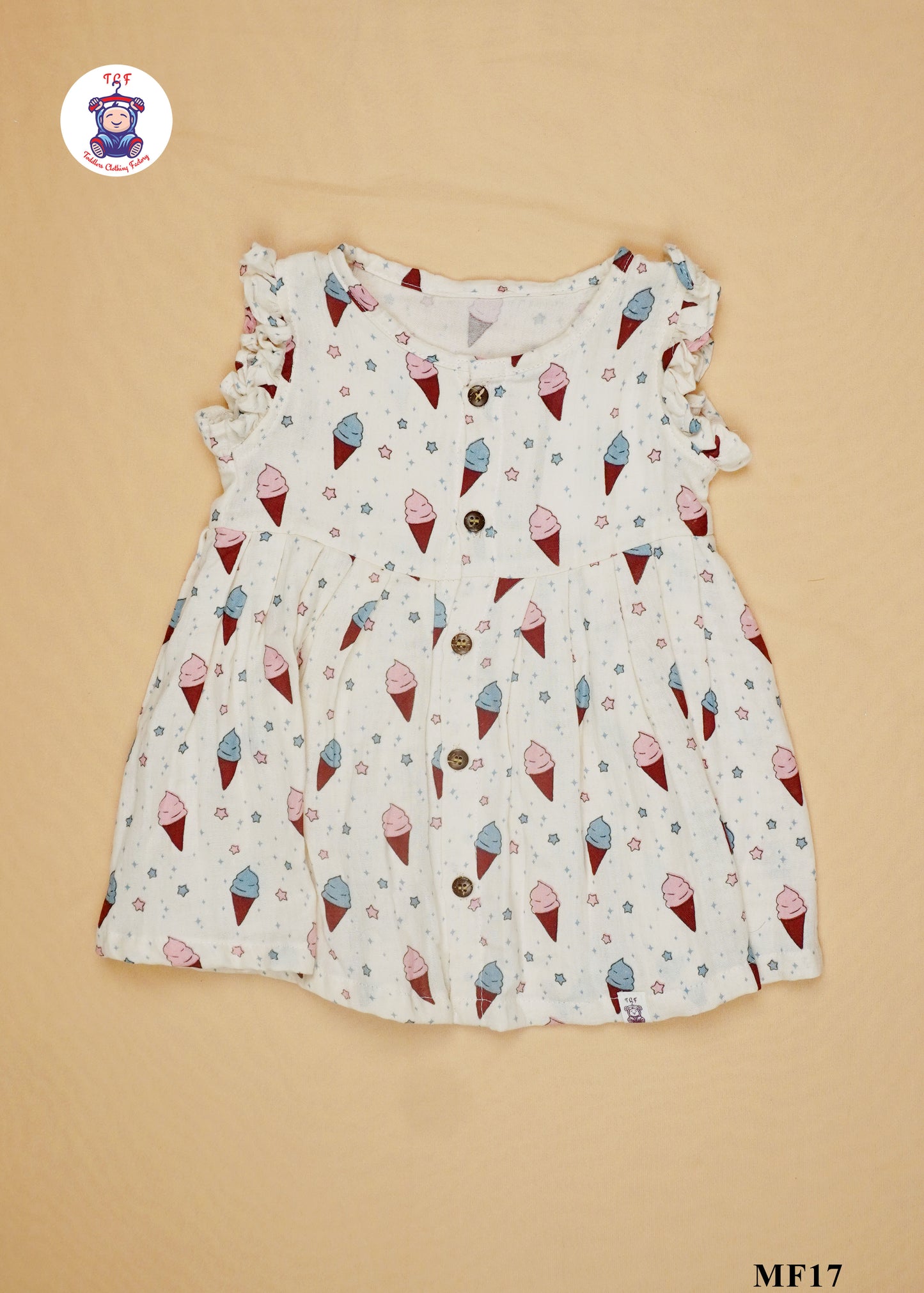 Ice Cream - Girls Readymade Muslin Frocks