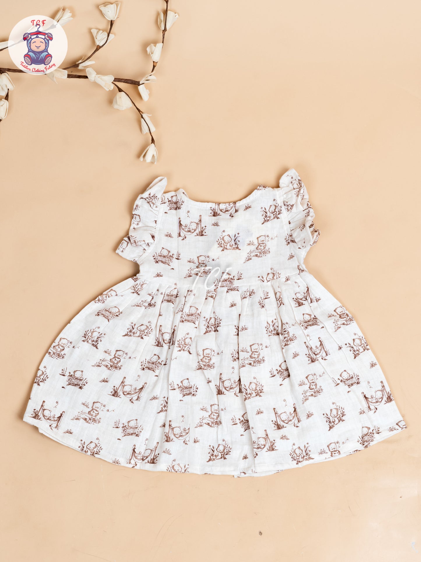 Cream - Girls Muslin Frocks