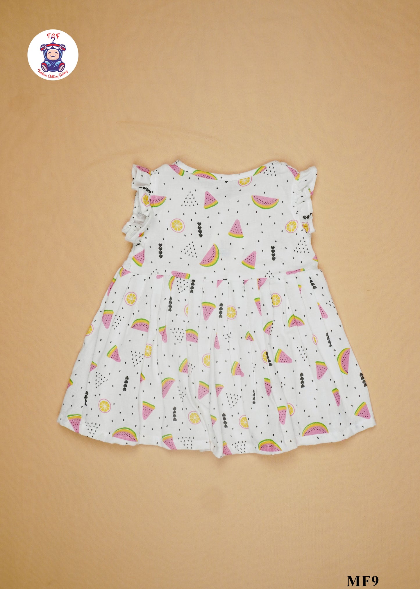 White & Watermelon - Girls Readymade Muslin Frocks