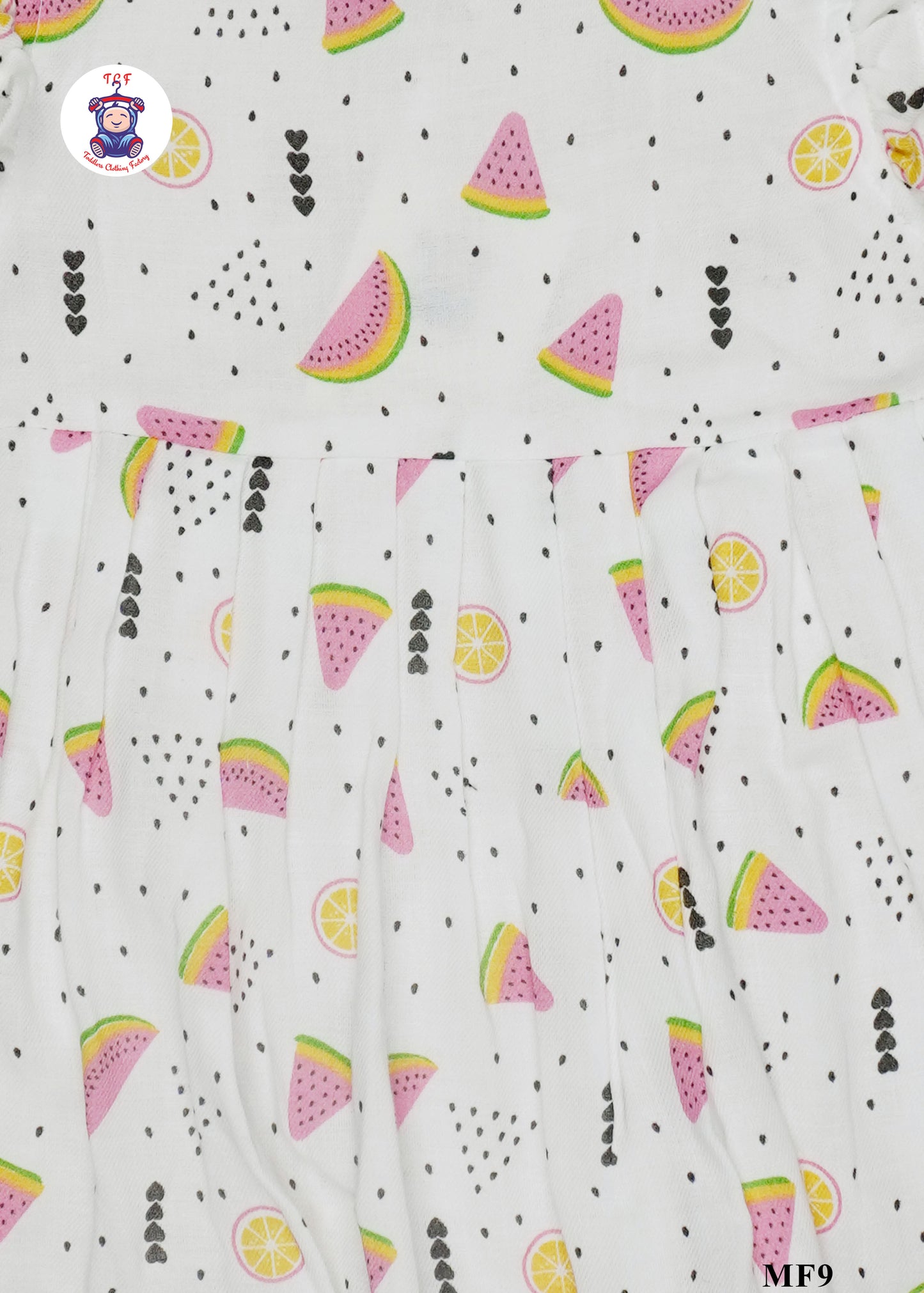 White & Watermelon - Girls Readymade Muslin Frocks