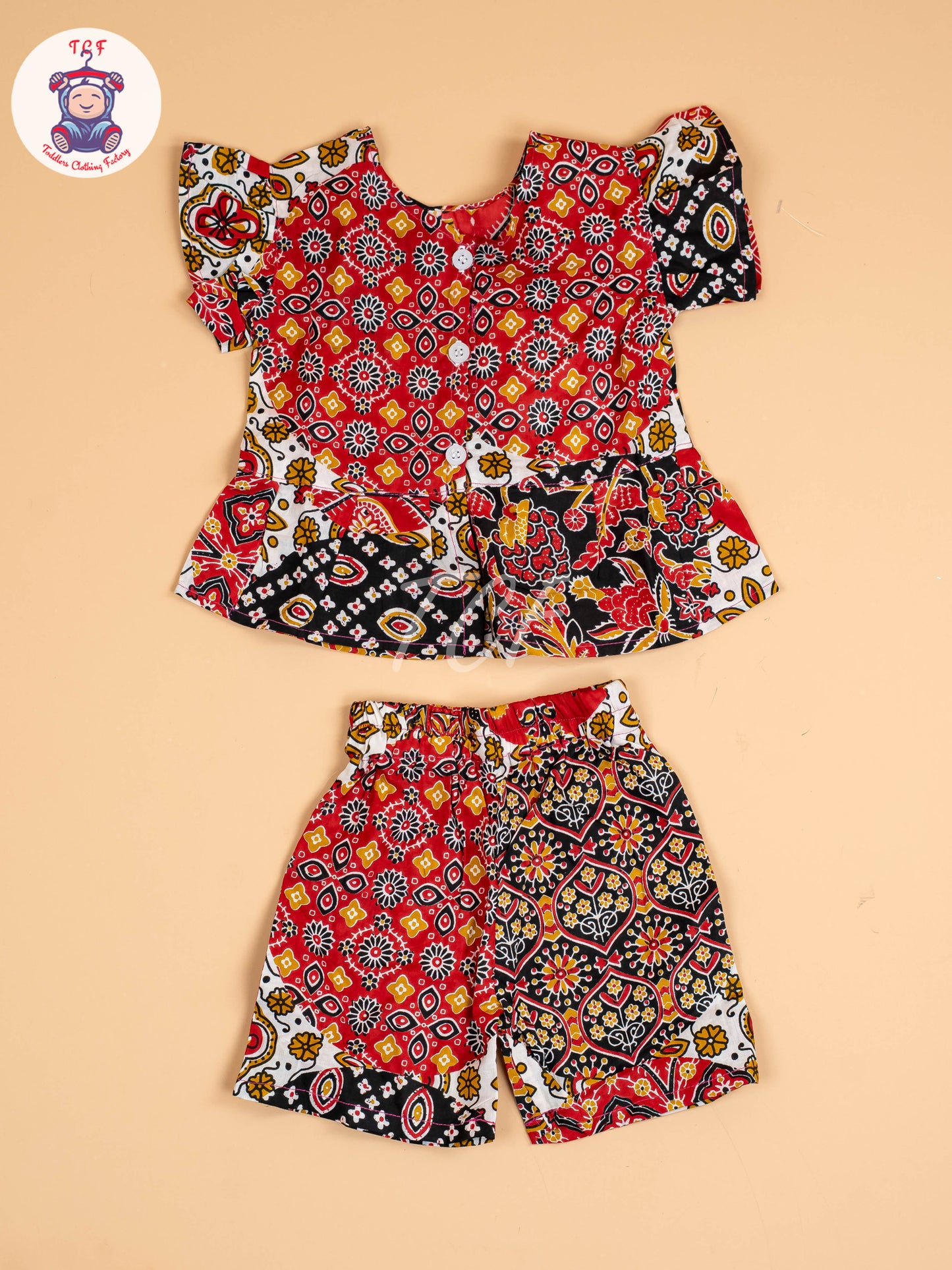 Maroon & Black - Girls Readymade Co-ords Sets