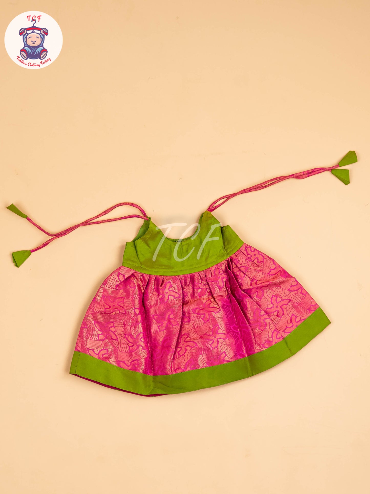 Green & Pink - New Born Frock