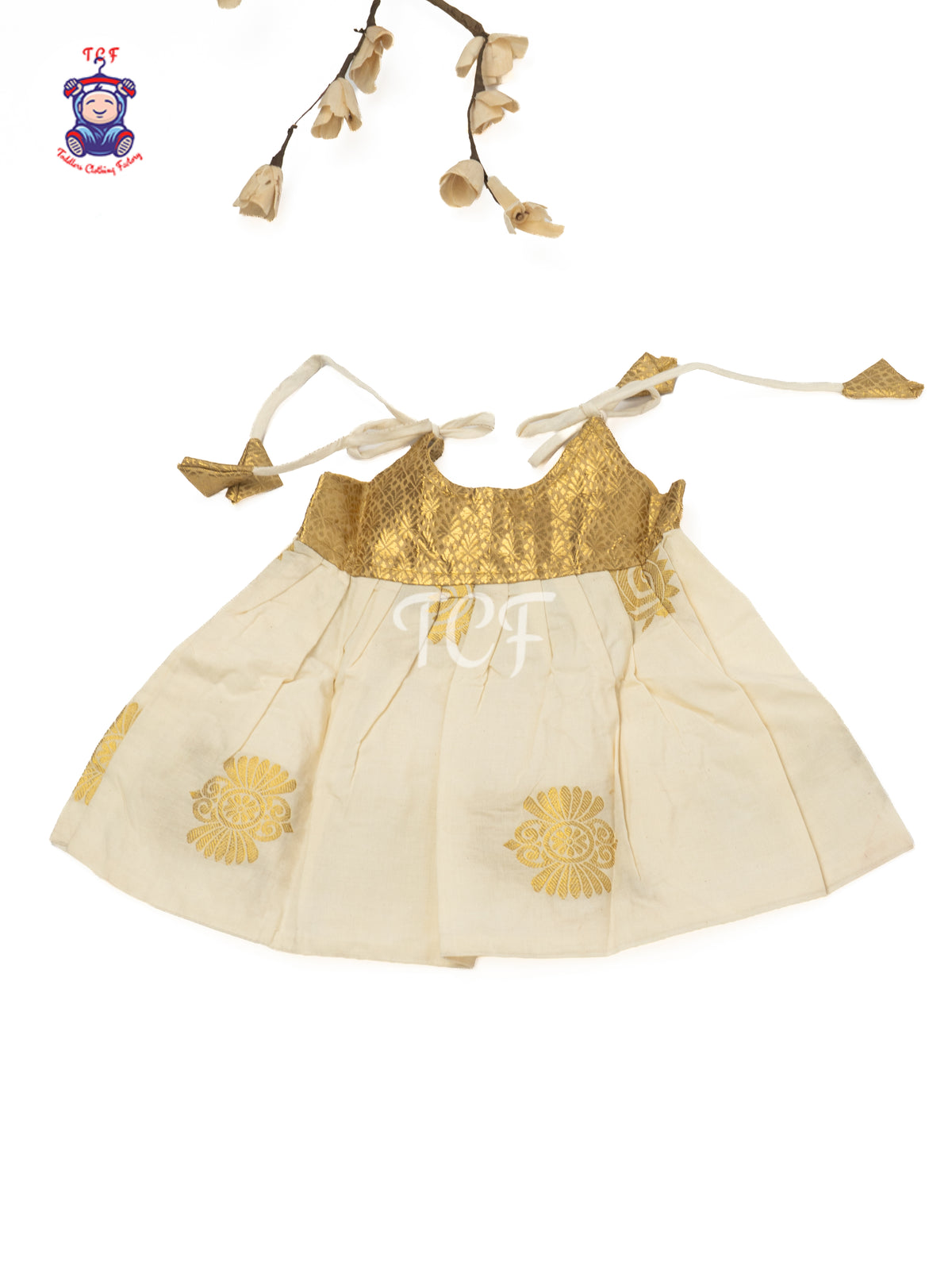 Ivory & Gold - Newborn Baby Frock