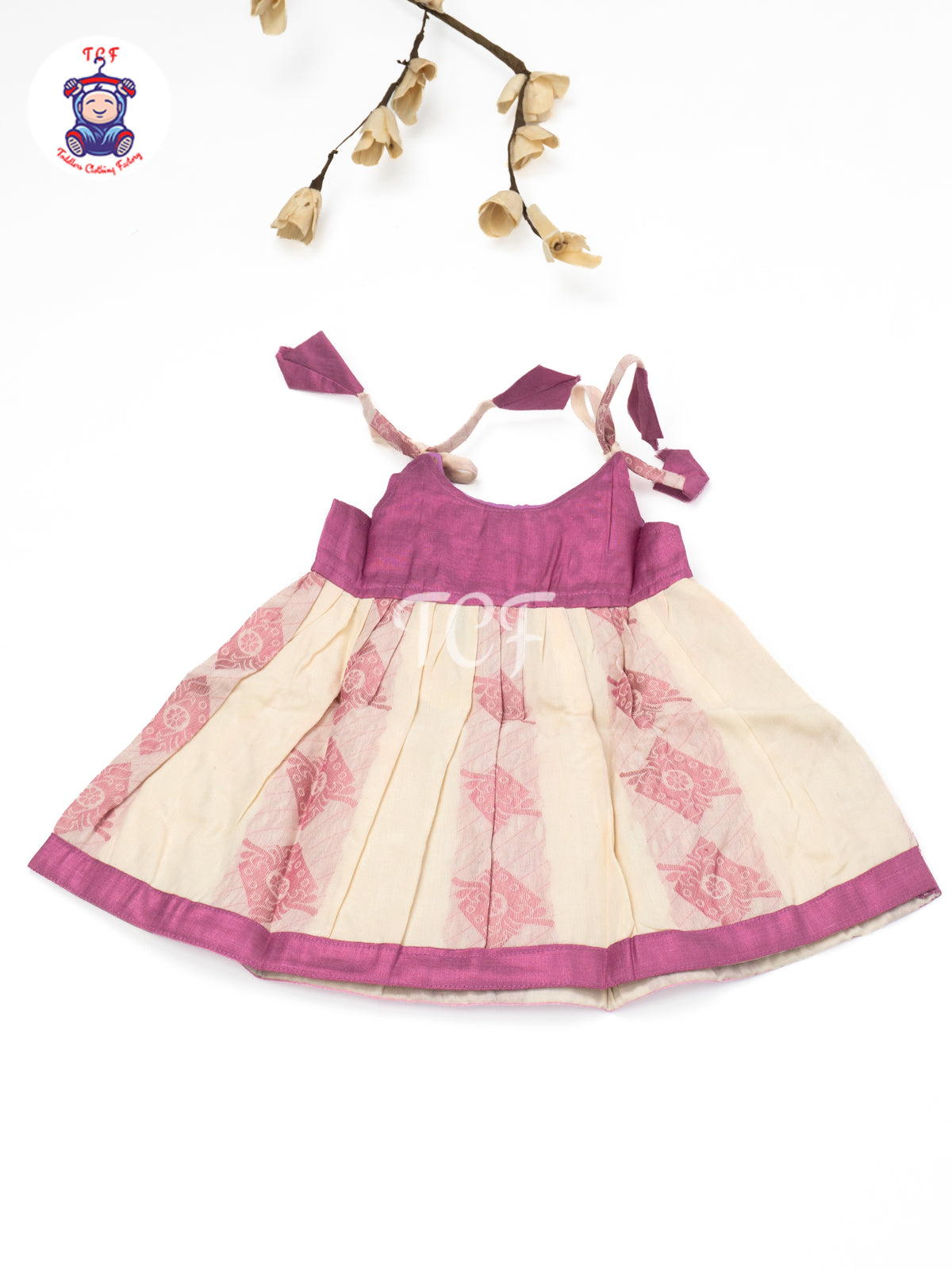 Pink & Cream - Newborn Baby Frock