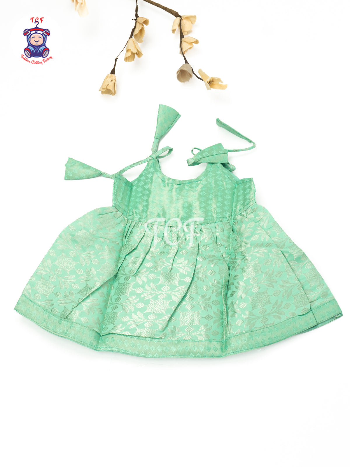 Mint Green & Gold - Newborn Baby Girls Frock