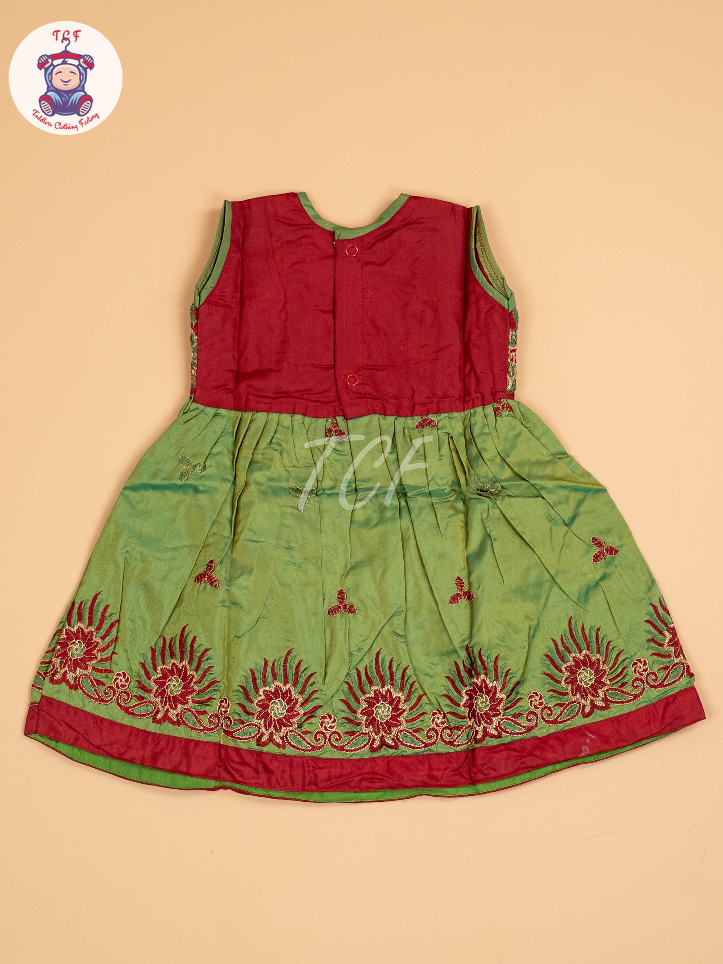 Maroon & Green - Frock