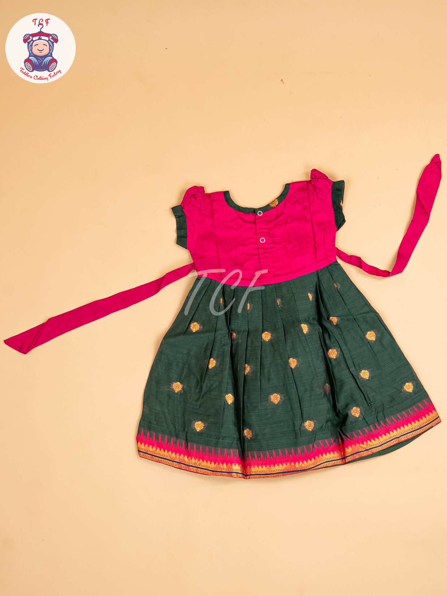 Magenta & Dark Green - Frock