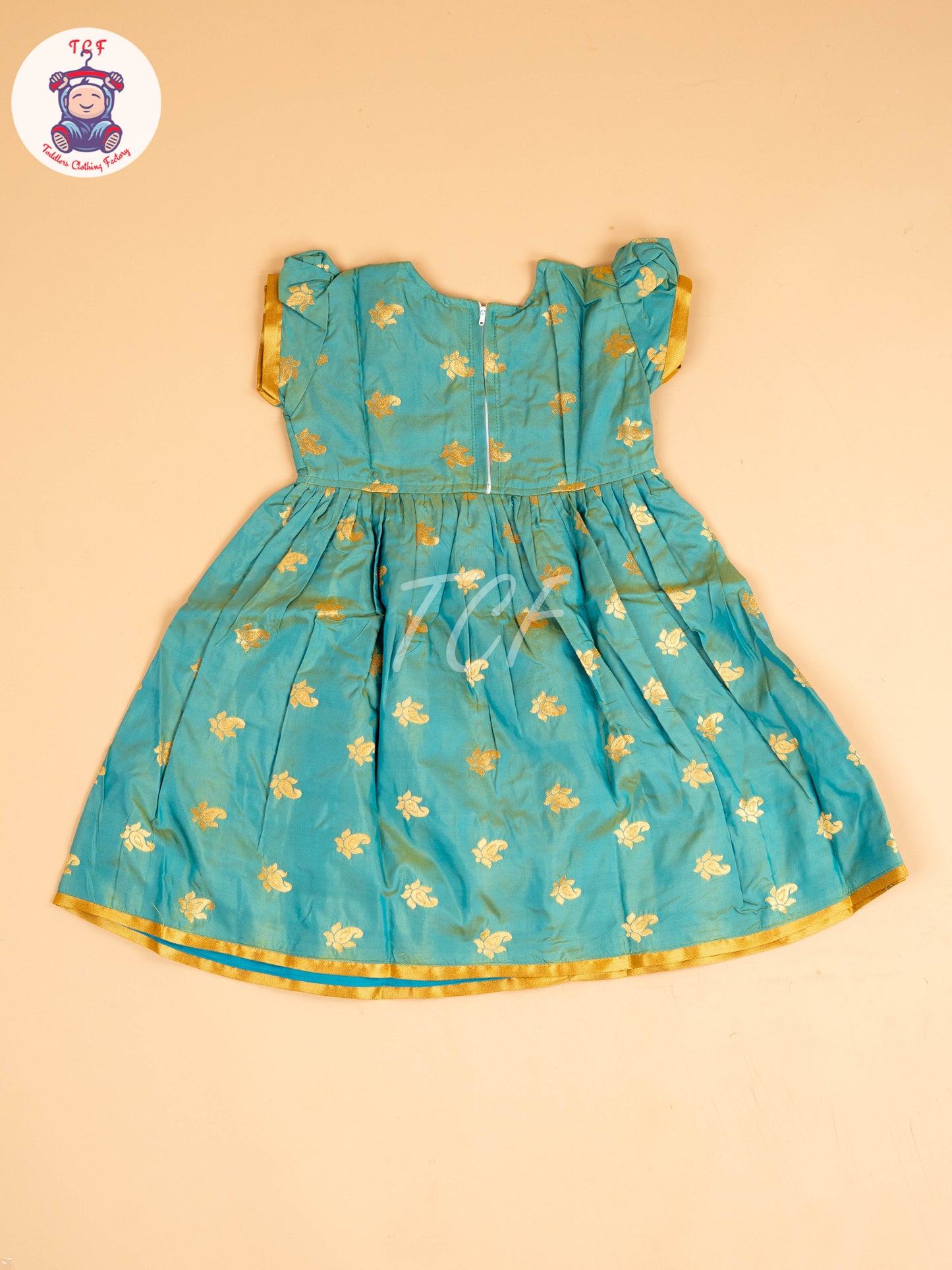 Teal Green & Gold - Frock