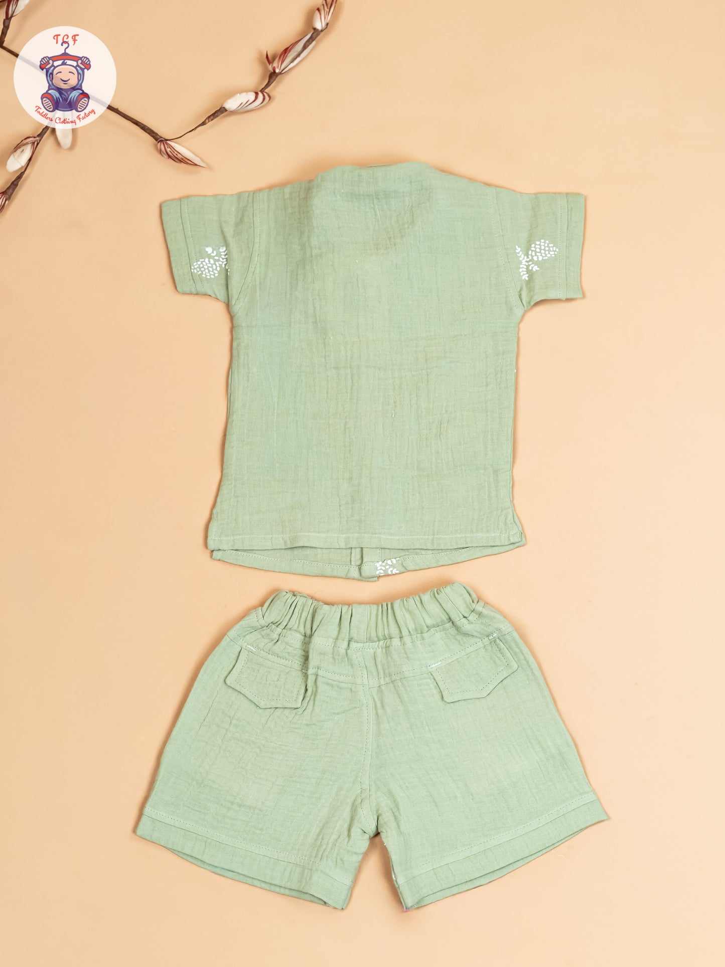 Pista Green - Boys Readymade Cotton Shirts & Shorts