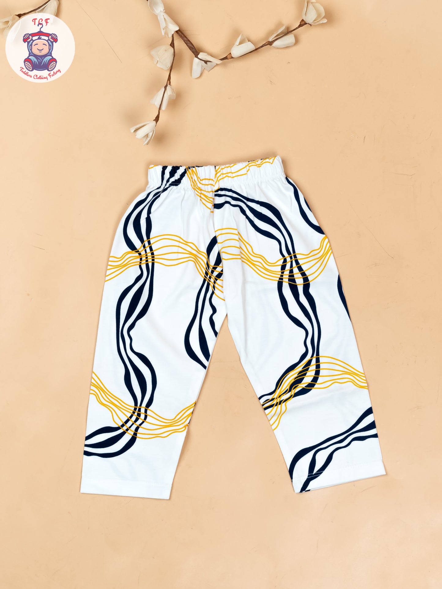 White & Navy Blue With Orange - Boys Readymade Shirts & Pant