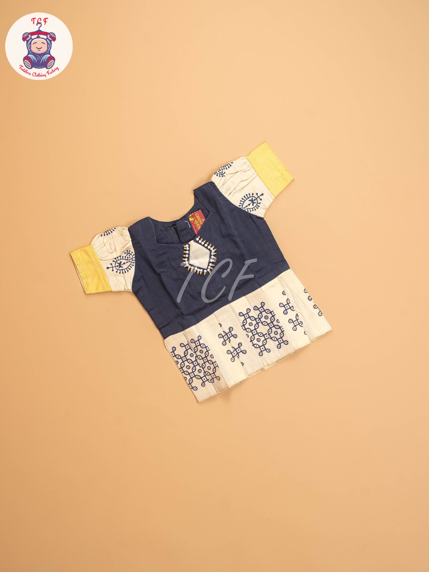 Navy Blue & Gold - Pavadai Sattai