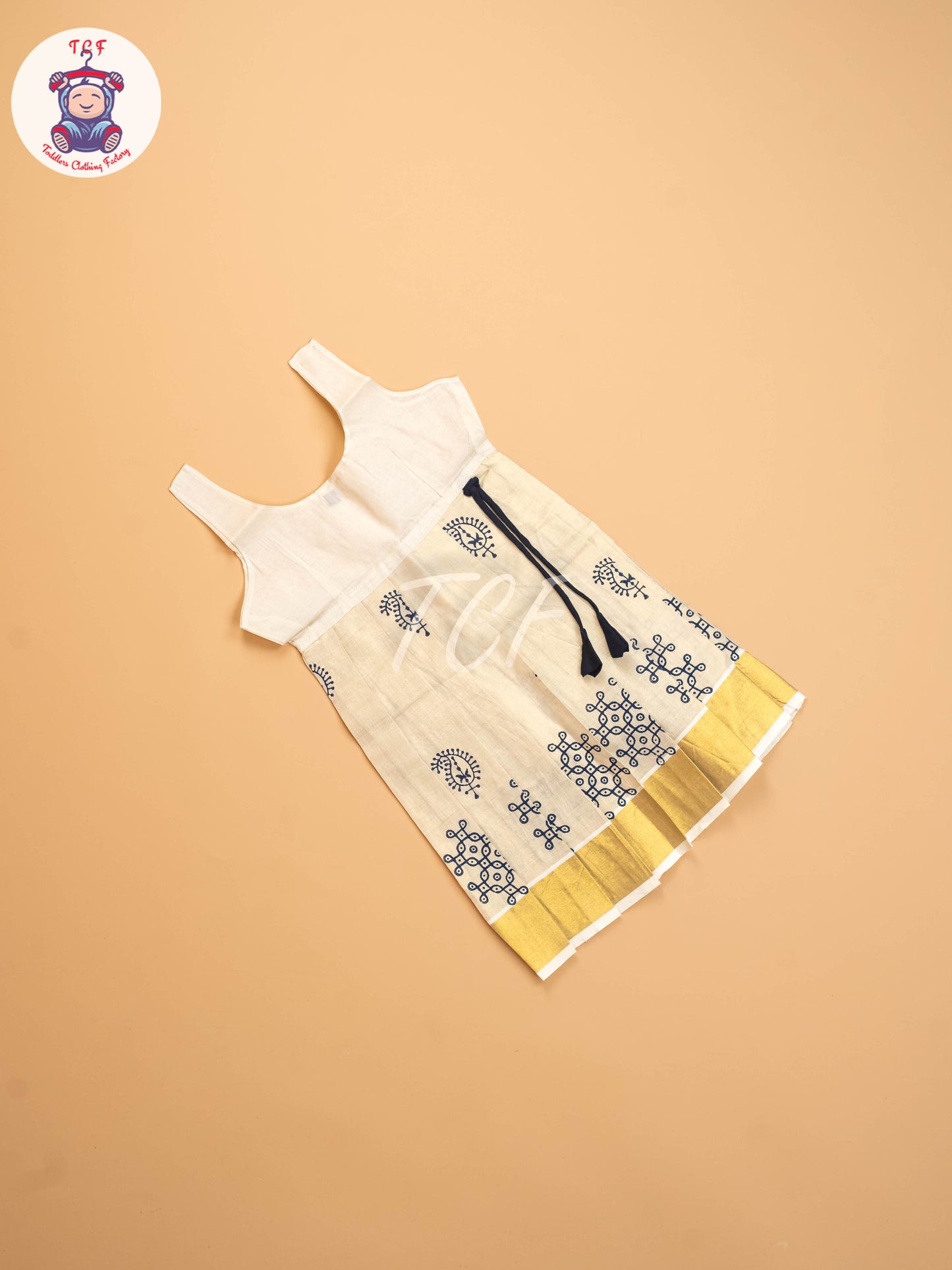 Navy Blue & Gold - Pavadai Sattai
