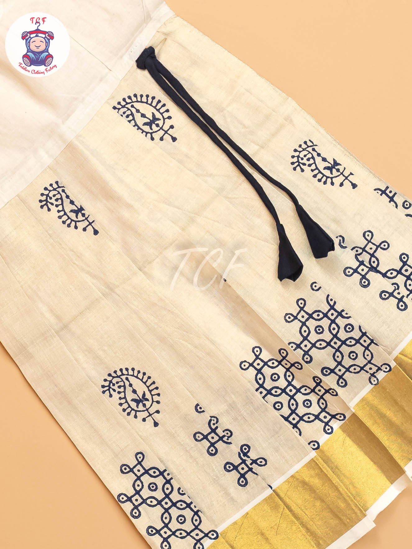 Navy Blue & Gold - Pavadai Sattai