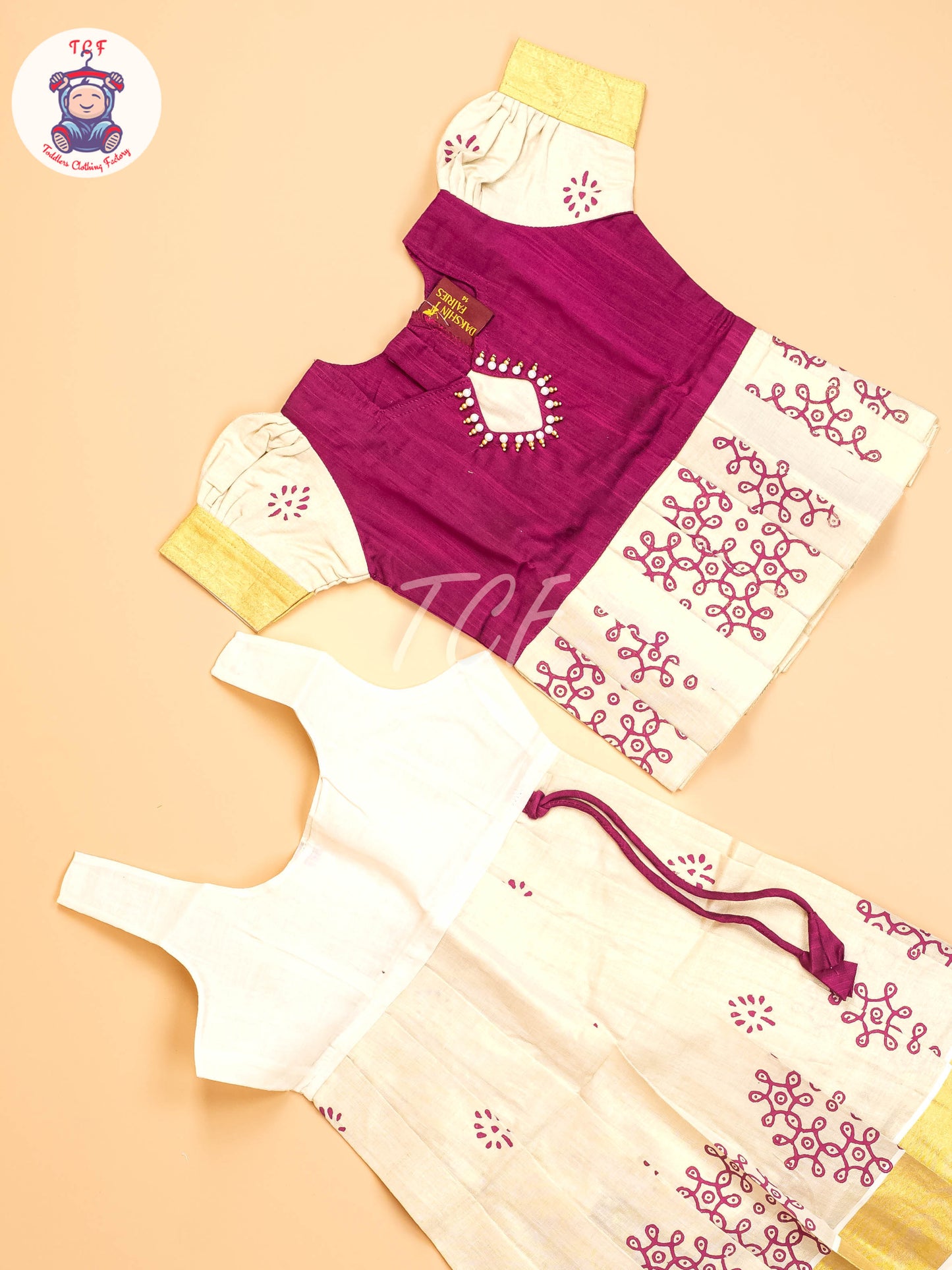 Magenta & Gold - Pavadai Sattai