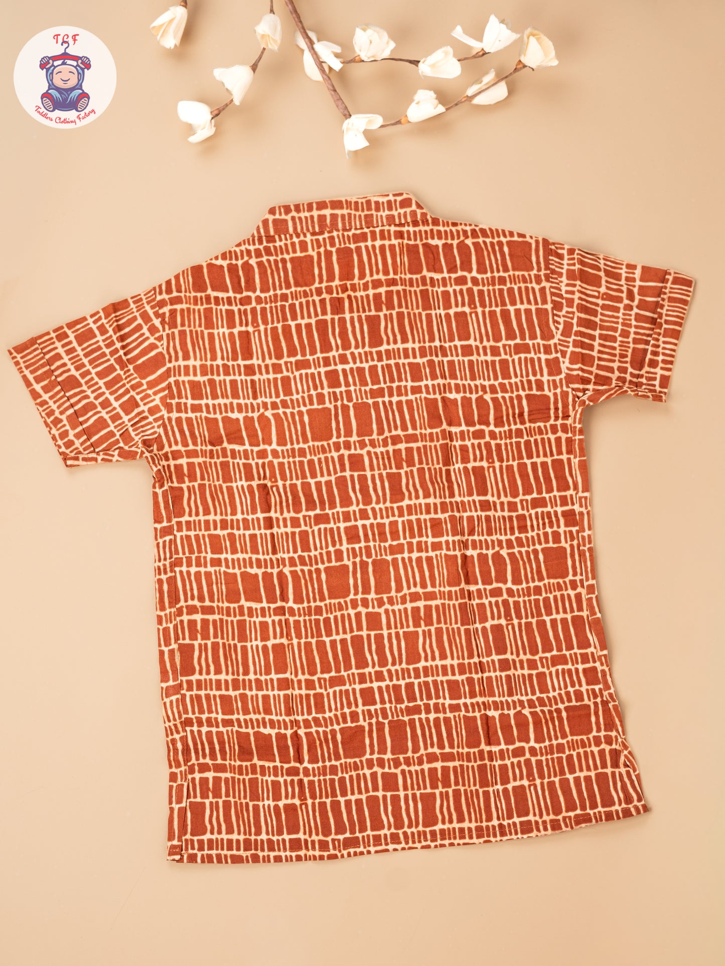 Rust - Boys Readymade Short Kurta