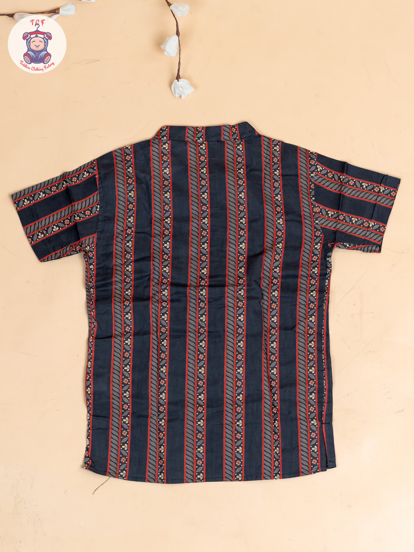 Black - Boys Printed Short Kurta