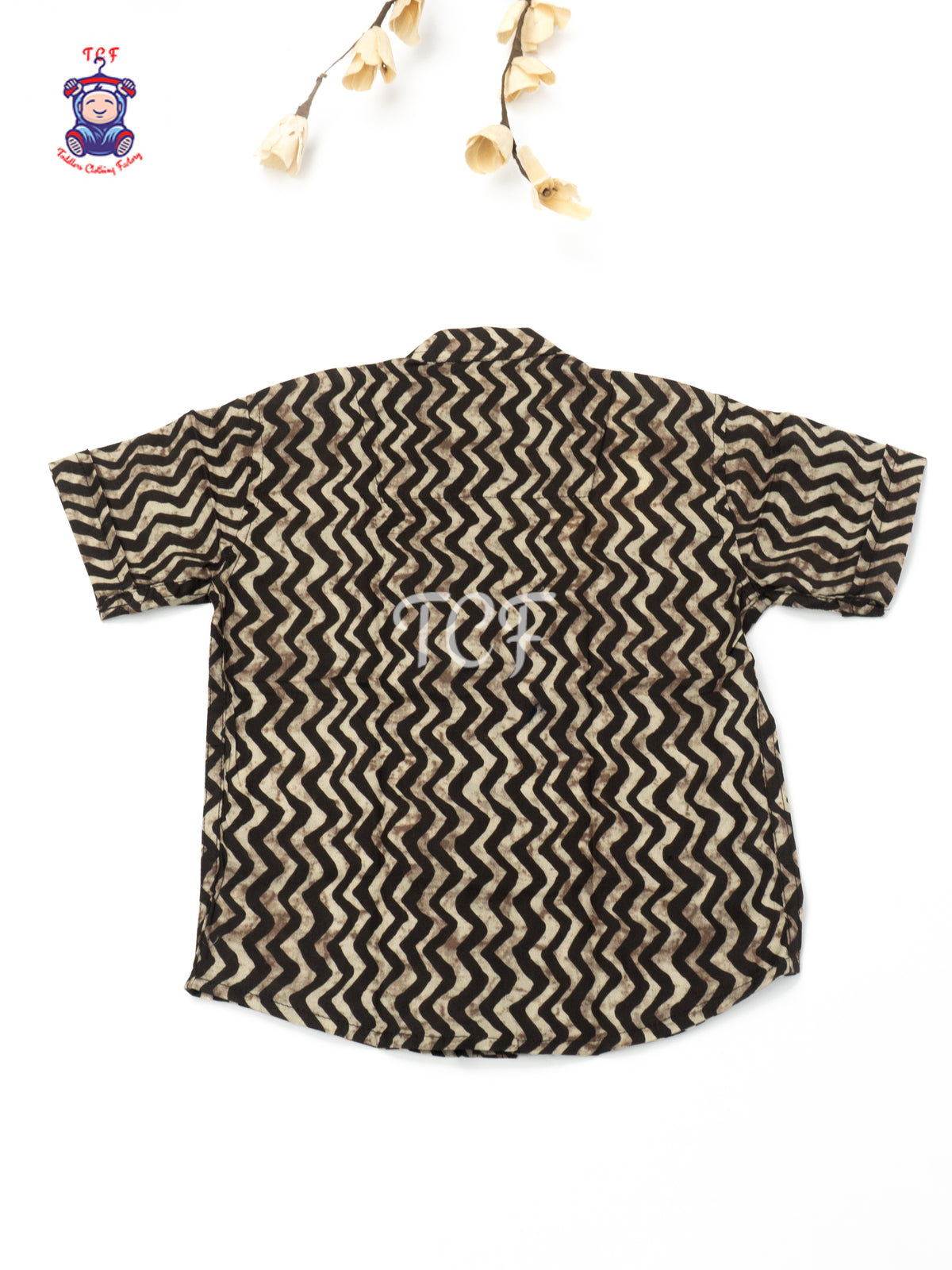 Choclate Brown - Boys Printed Cotton Shirt