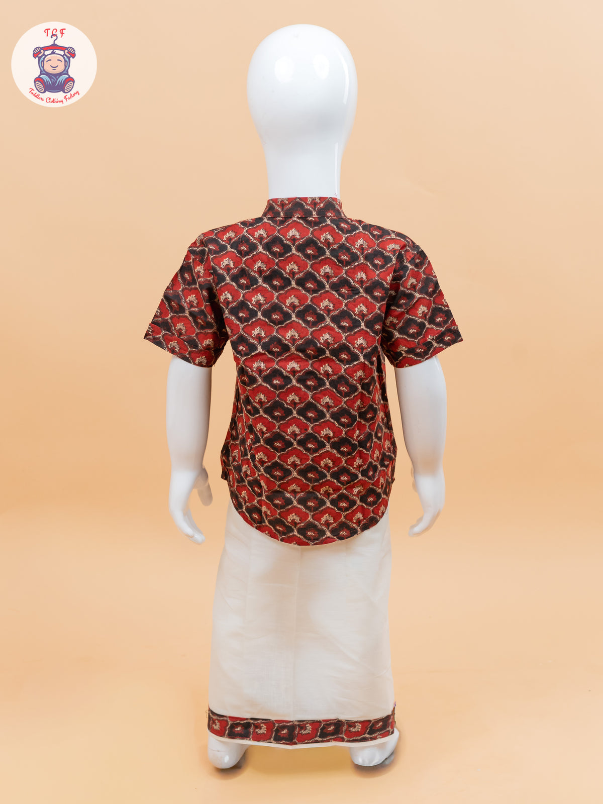 Red & Black - Boys Welcro Dhotis & Shirts