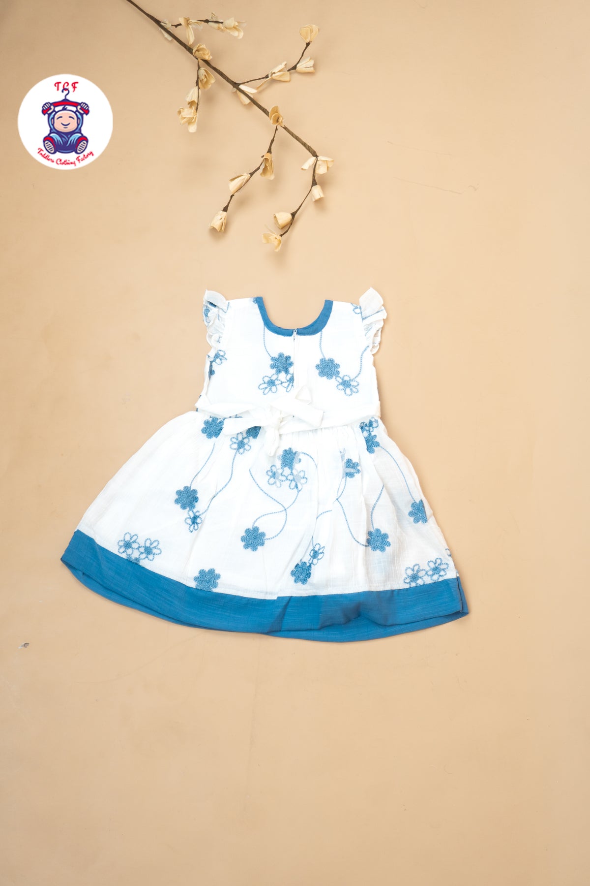 Grey Floral Printed - Girls Readymade Cotton Frocks