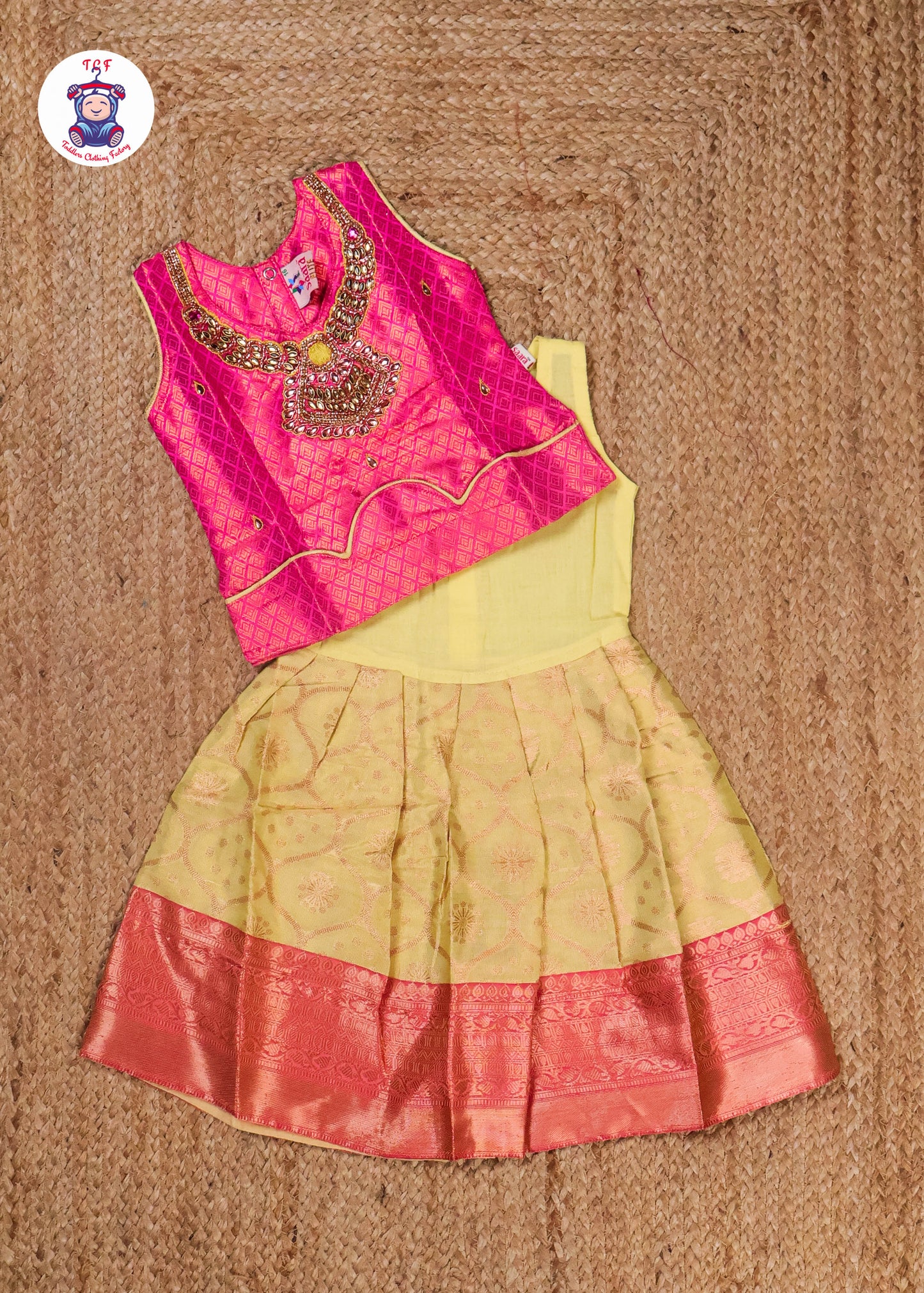 Pink & Sandal - Pavadai Sattai