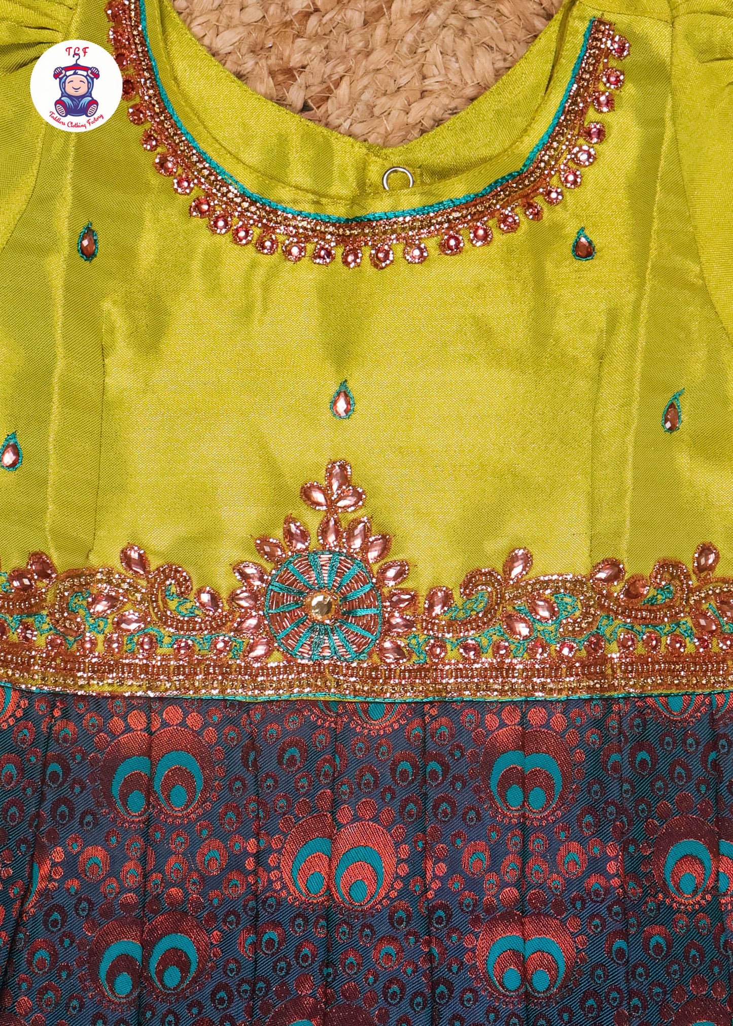 Apple Green & Blue - Pavadai Sattai