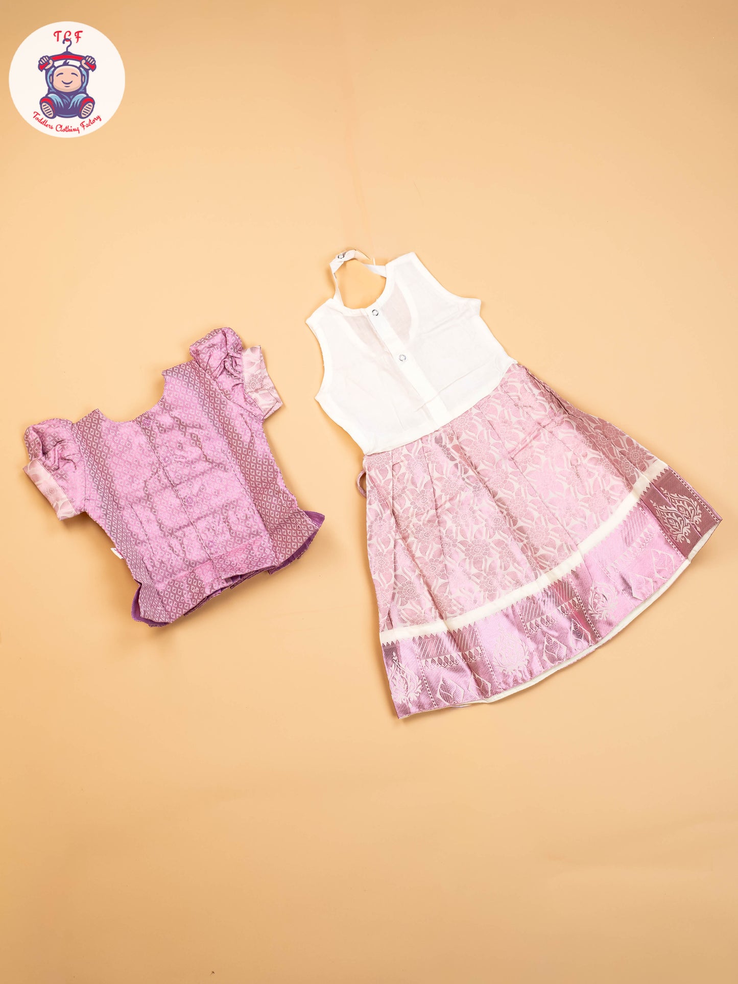 Baby Pink - Girls Readymade Pavadai Sattai