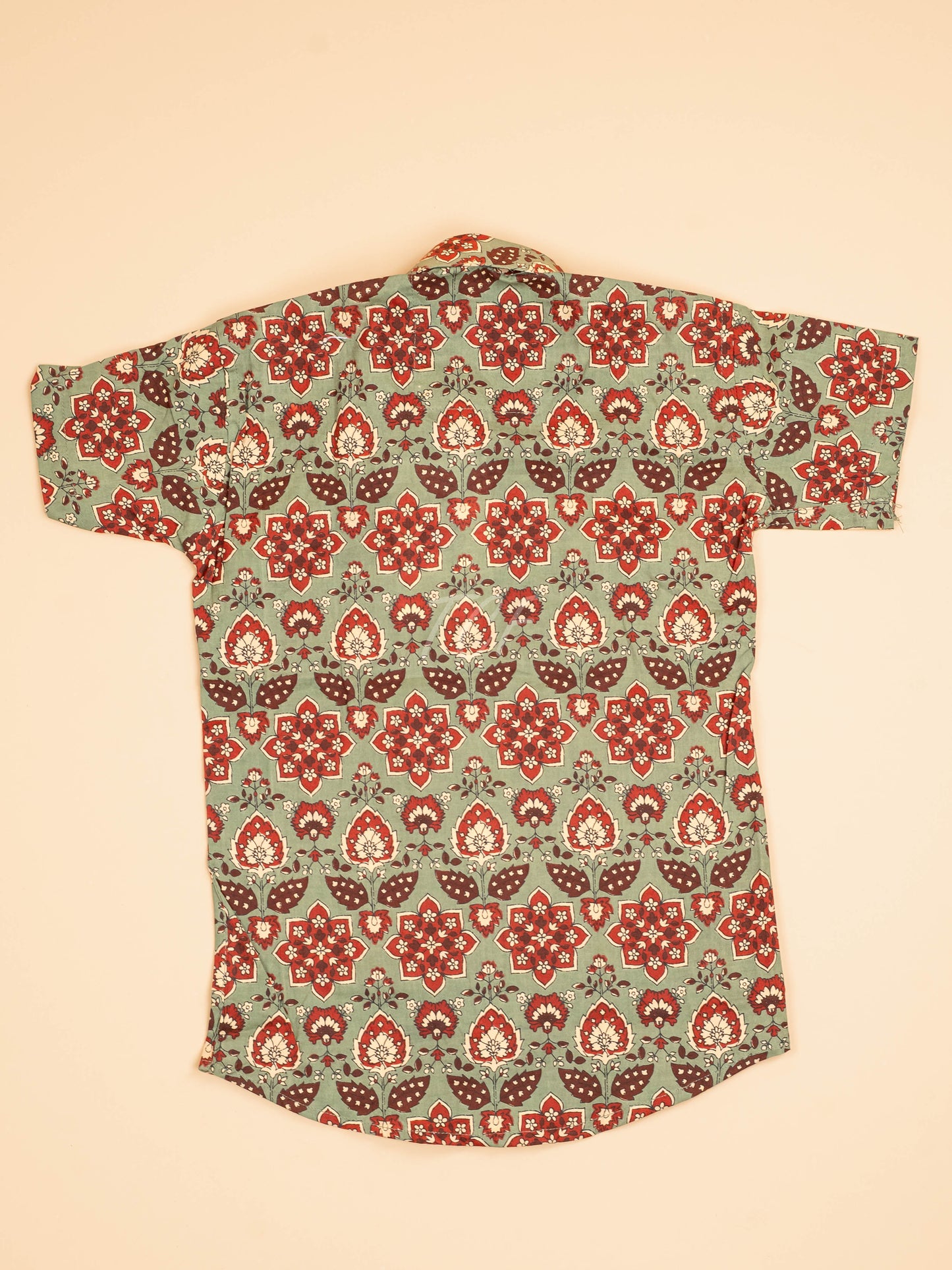 Light Green & Maroon - Boys Readymade Cotton Printed Shirts