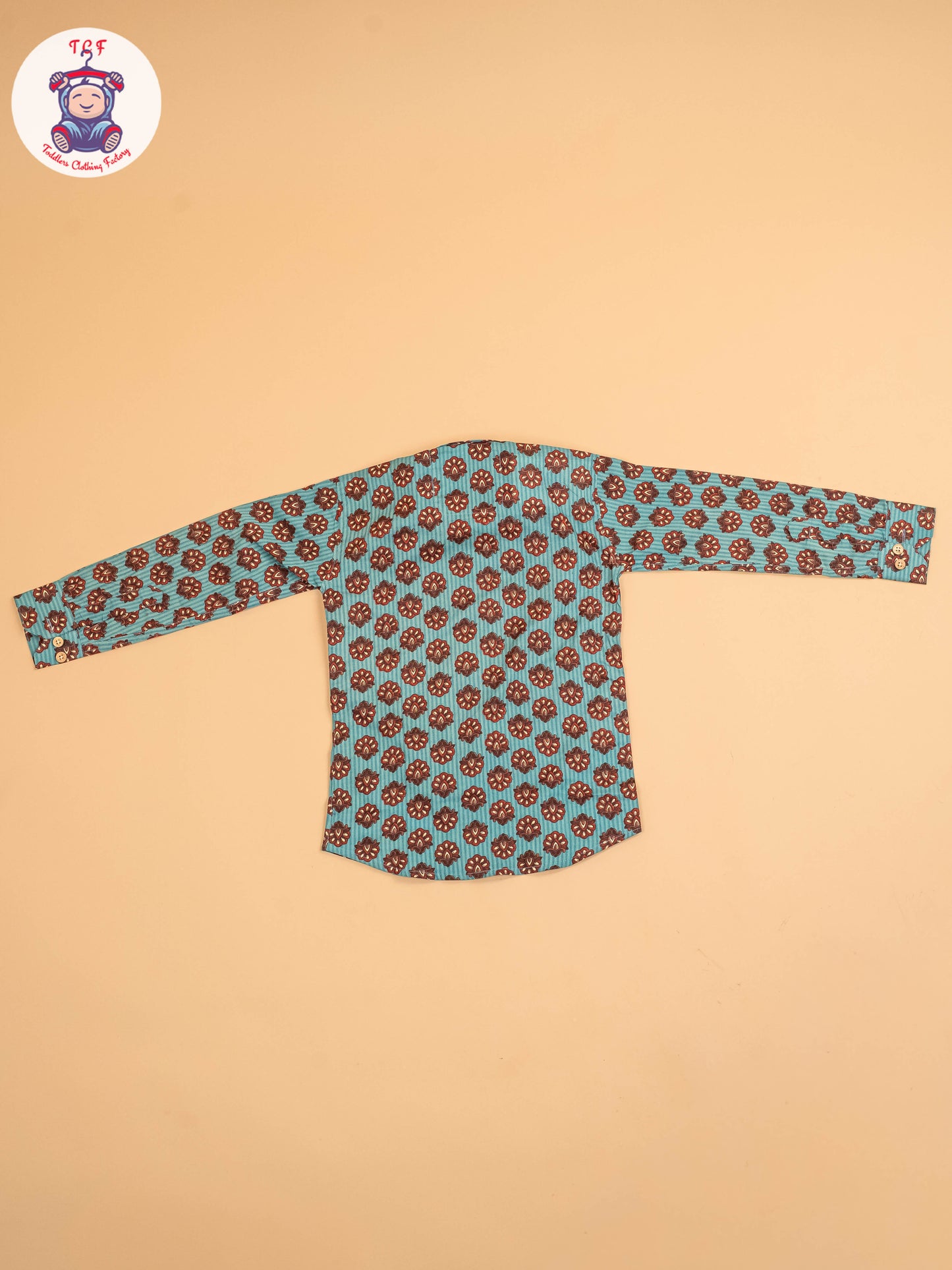 Light Blue & Maroon - Boys Readymade Cotton Printed Shirts