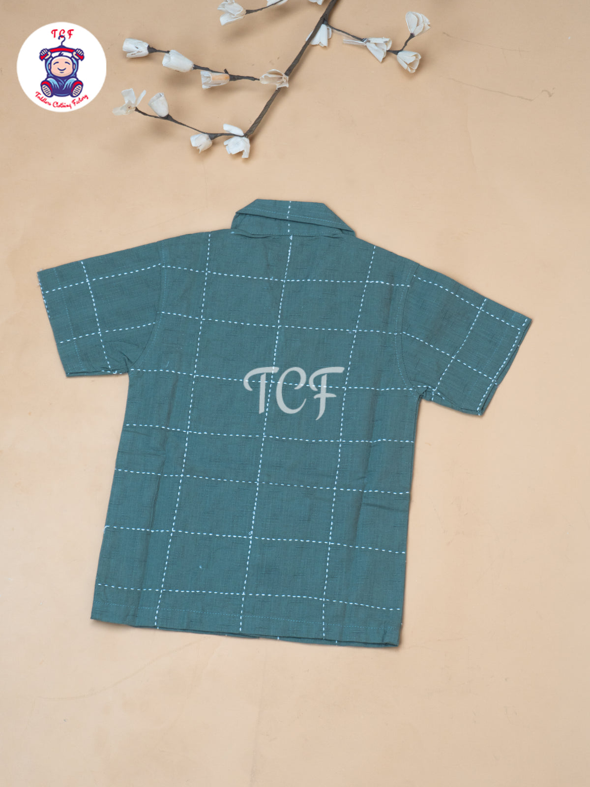 Green - Boys Readymade Spread Collor Shirts