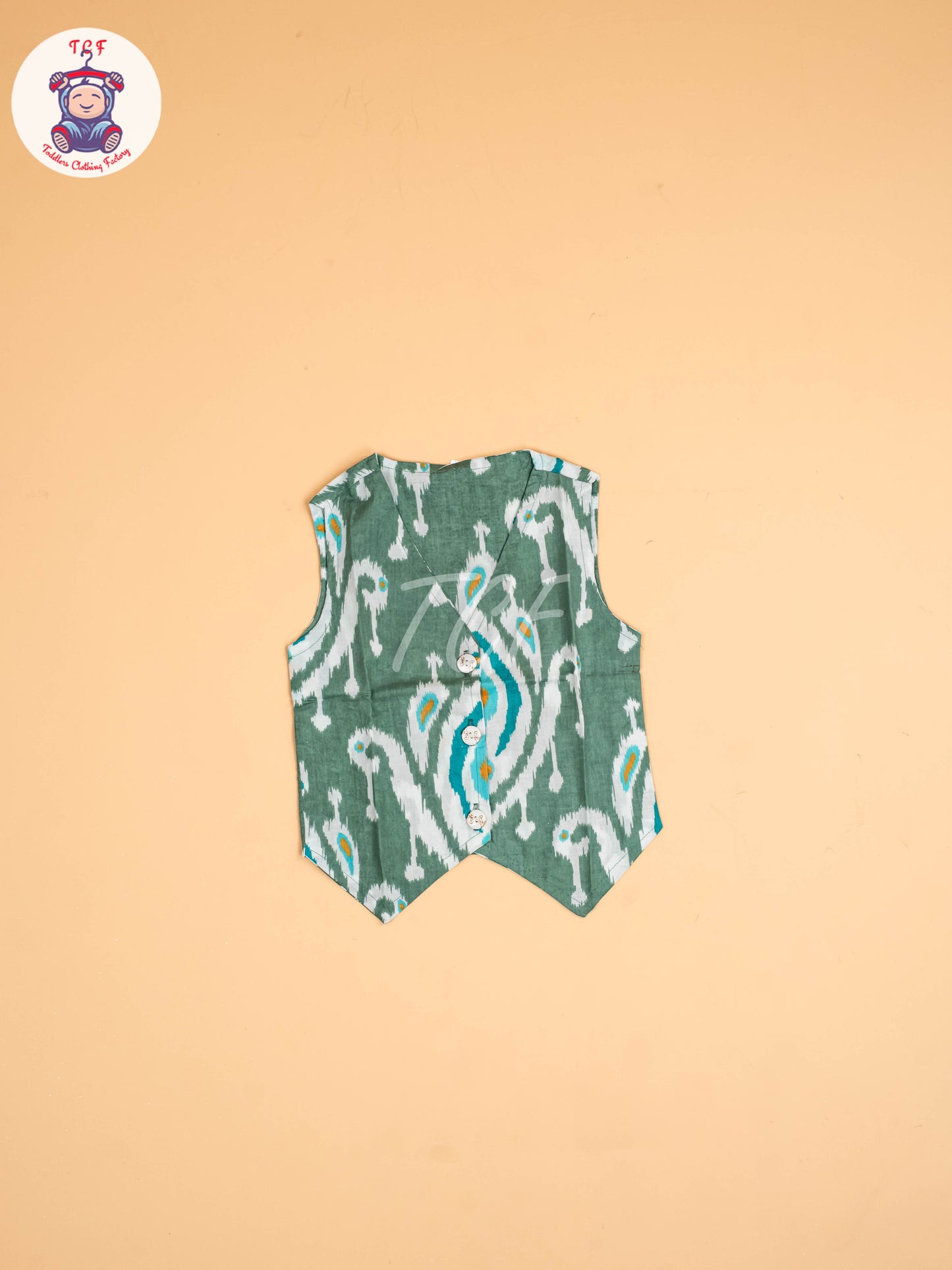 Green - Girls Ikat printed Co-ords Sets