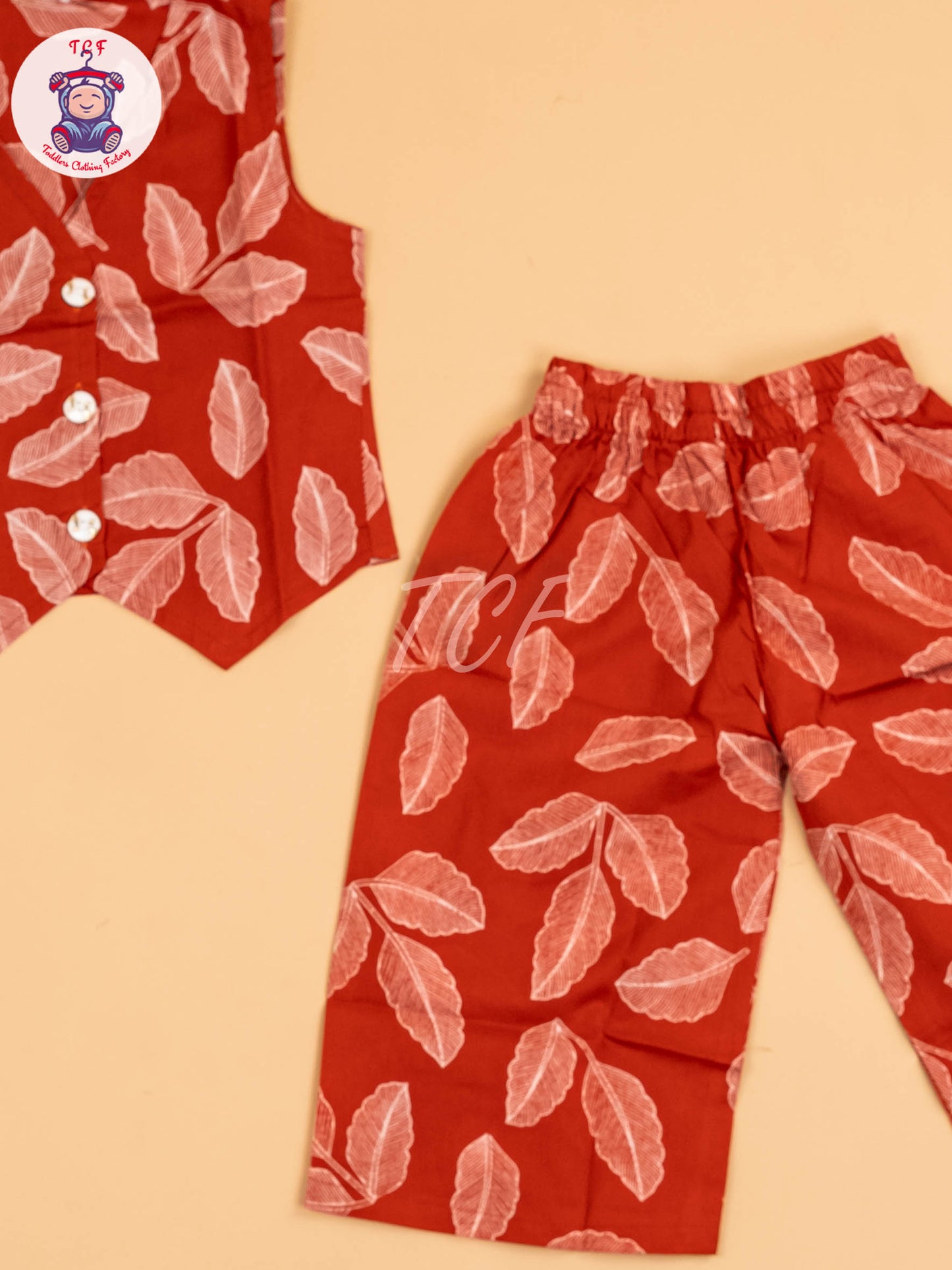 Brown - Girls Ikat printed Co-ords Sets
